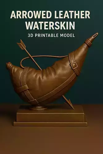 Arrowed Leather Waterskin Symbol of Abbas ibn Ali Tabletop Decor 3D print model