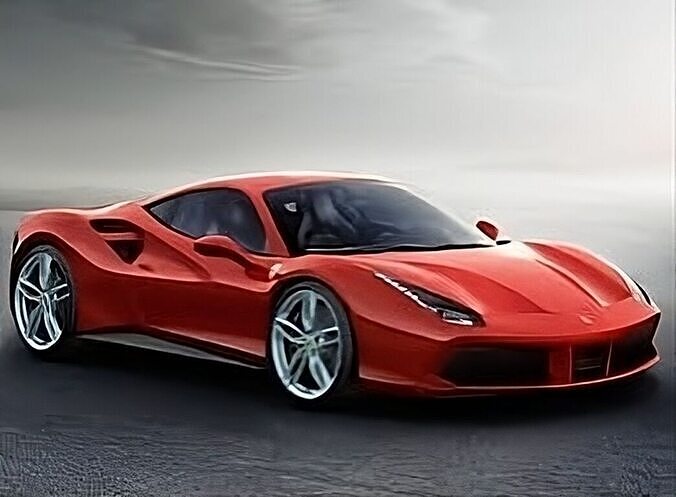 Ferrari 488 GTB Low-poly 3D model