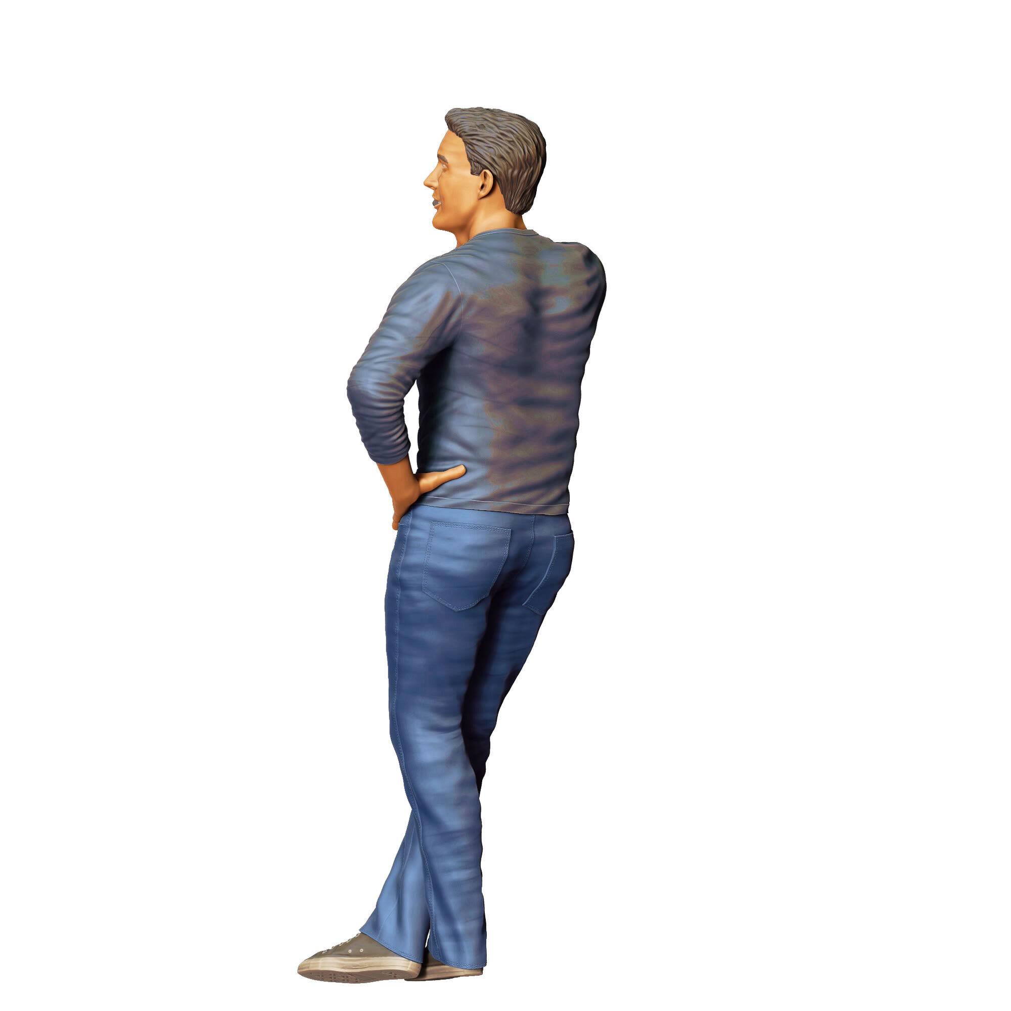 N4 a man leaning on a car 3D print model_15