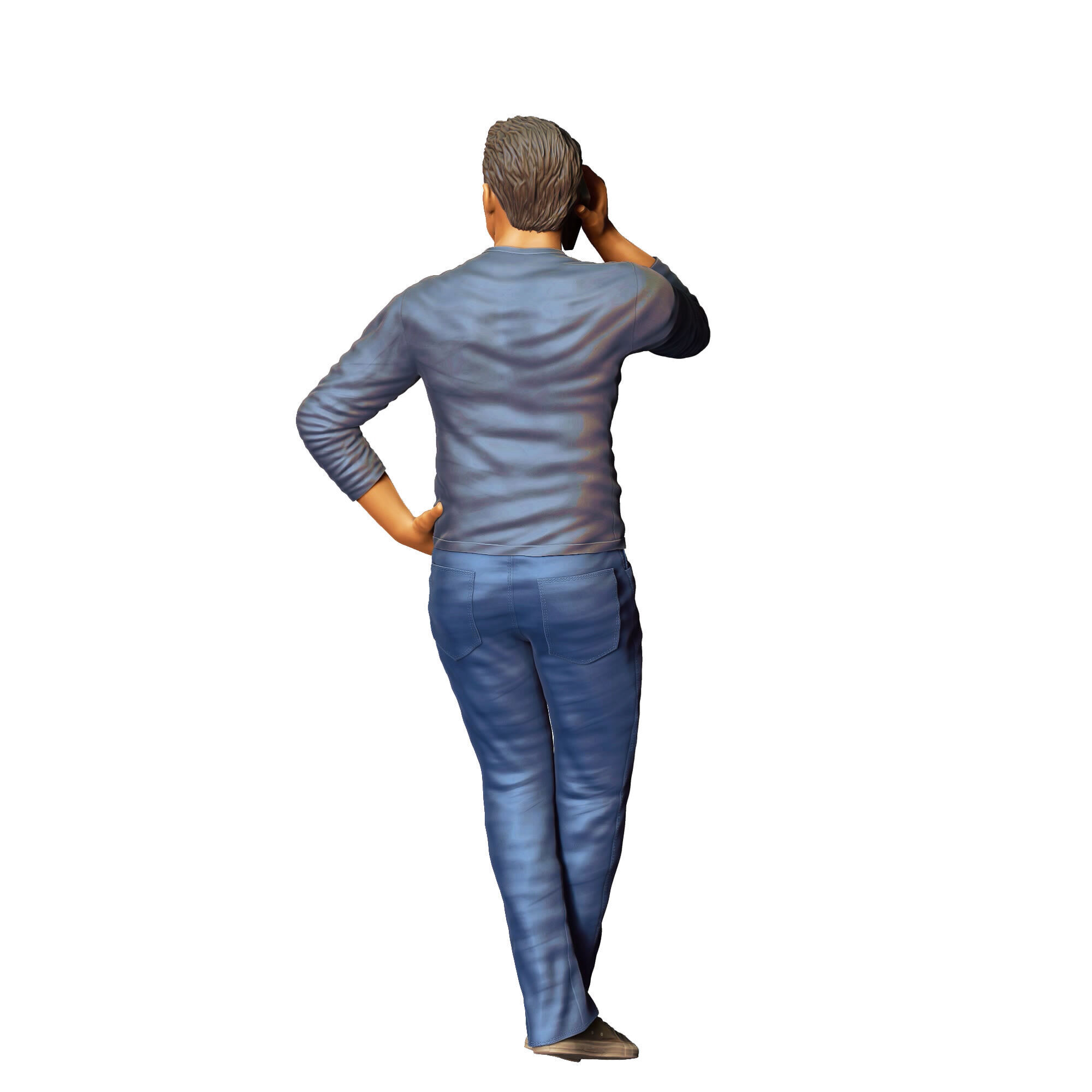 N4 a man leaning on a car 3D print model_11