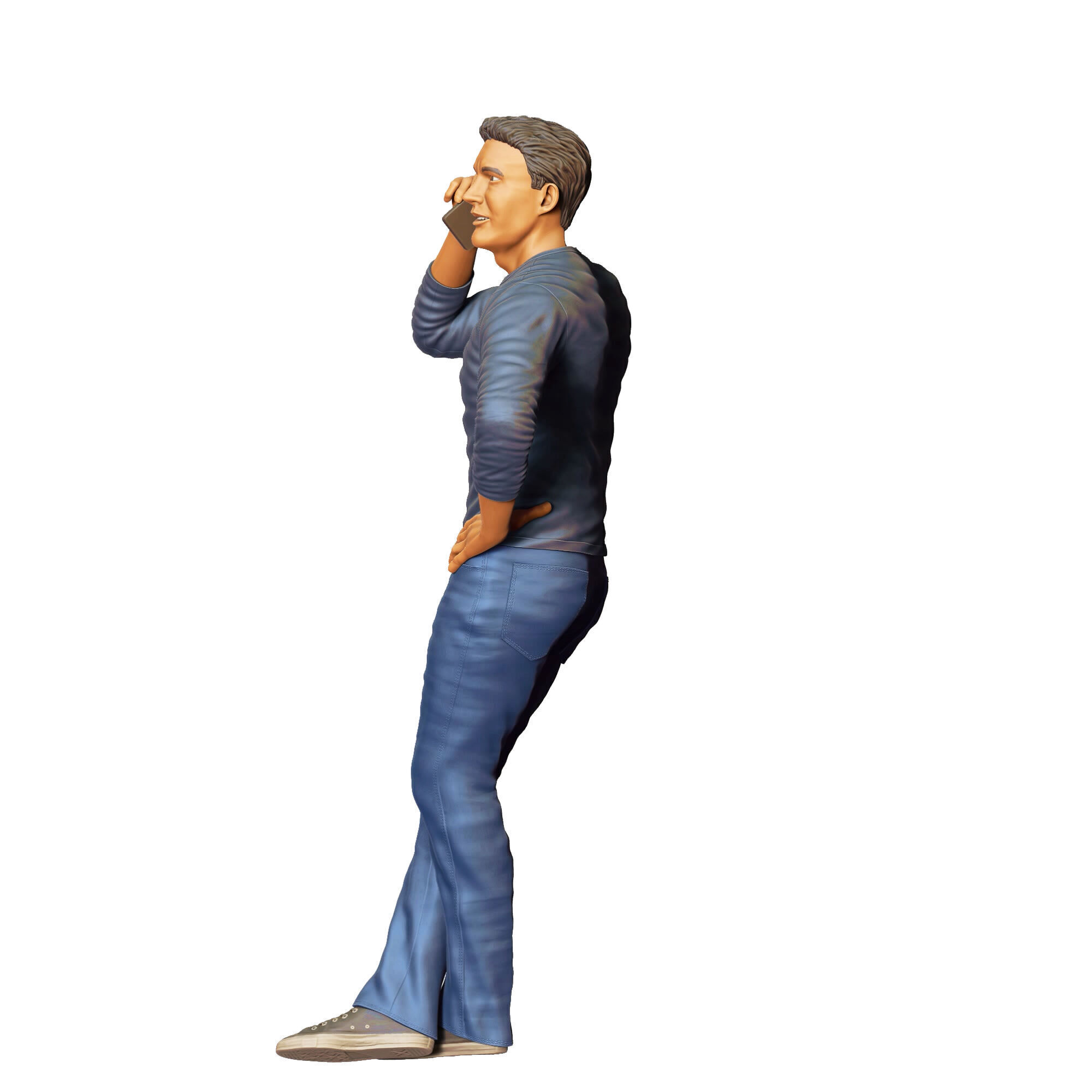 N4 a man leaning on a car 3D print model_17