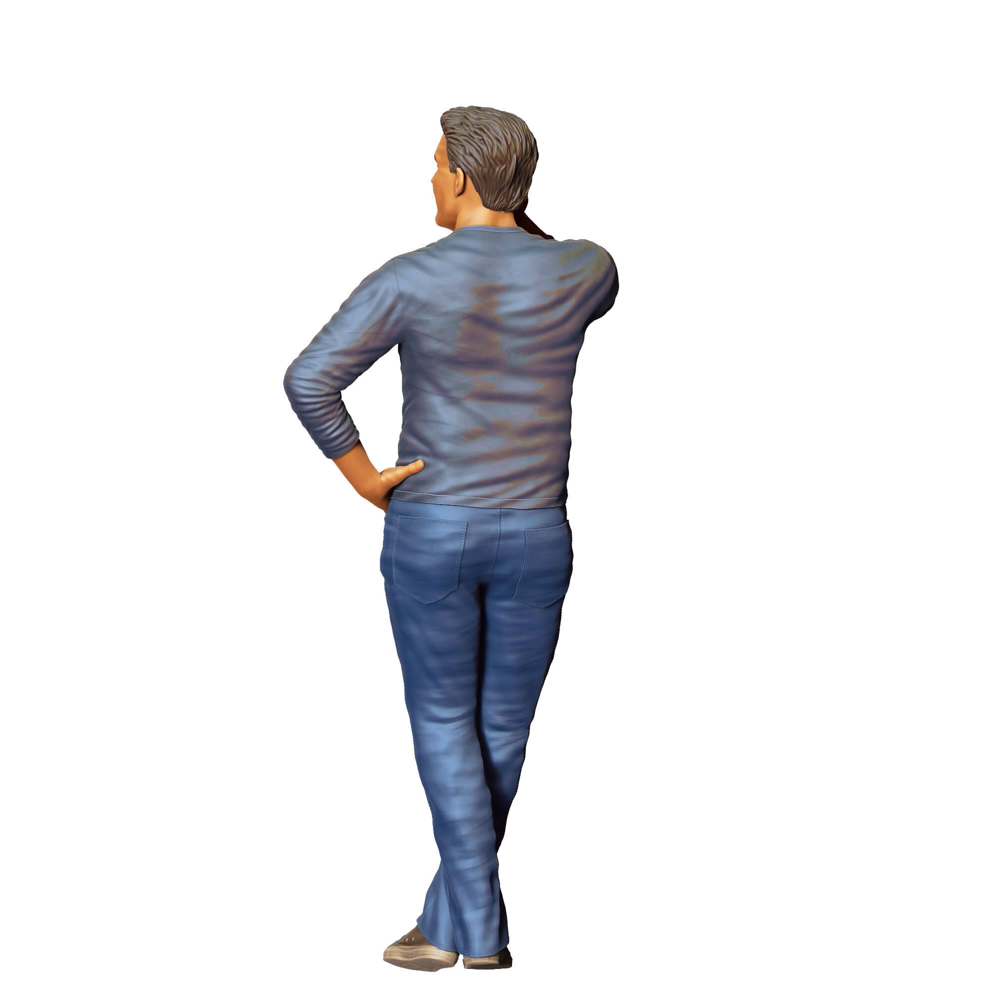 N4 a man leaning on a car 3D print model_13