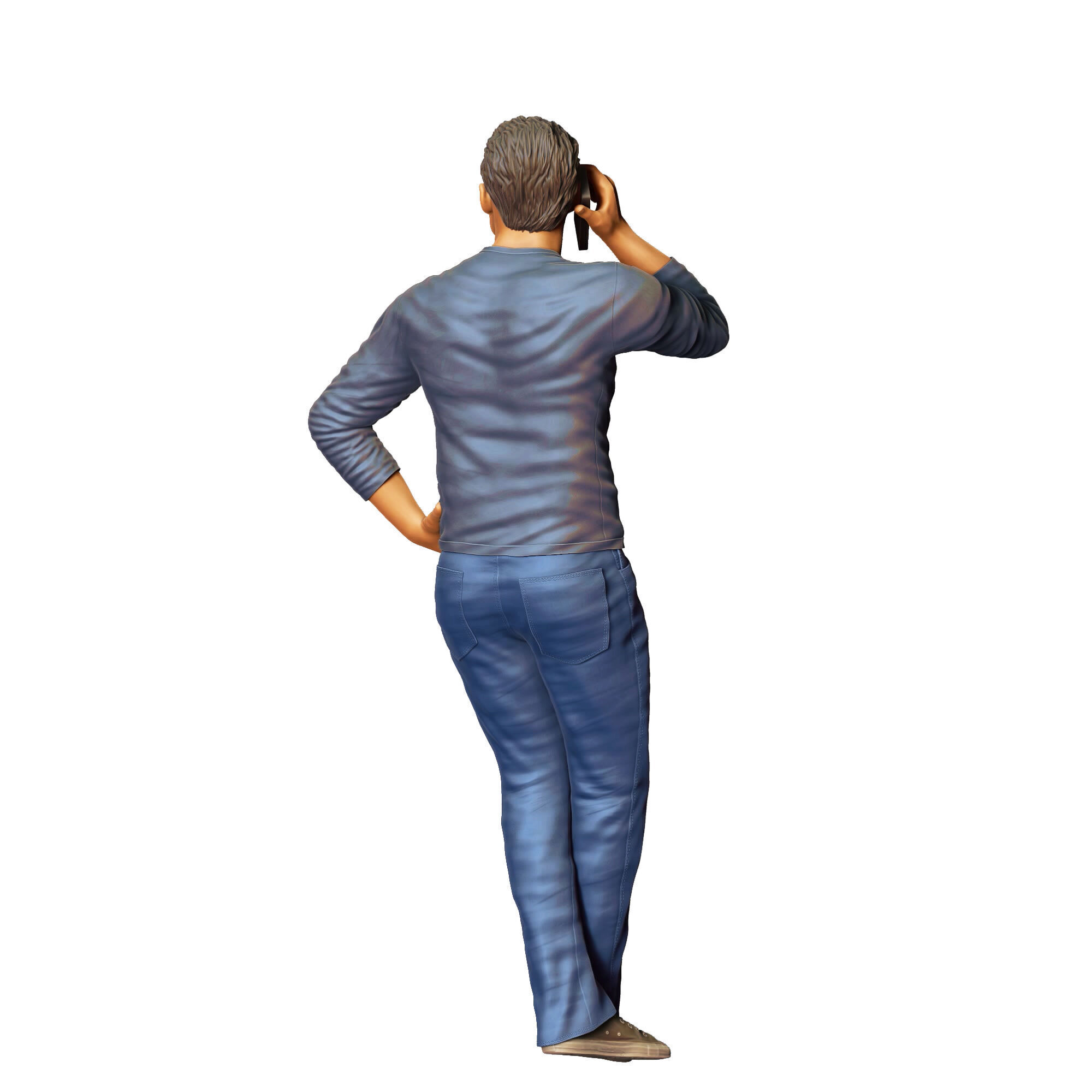 N4 a man leaning on a car 3D print model_10