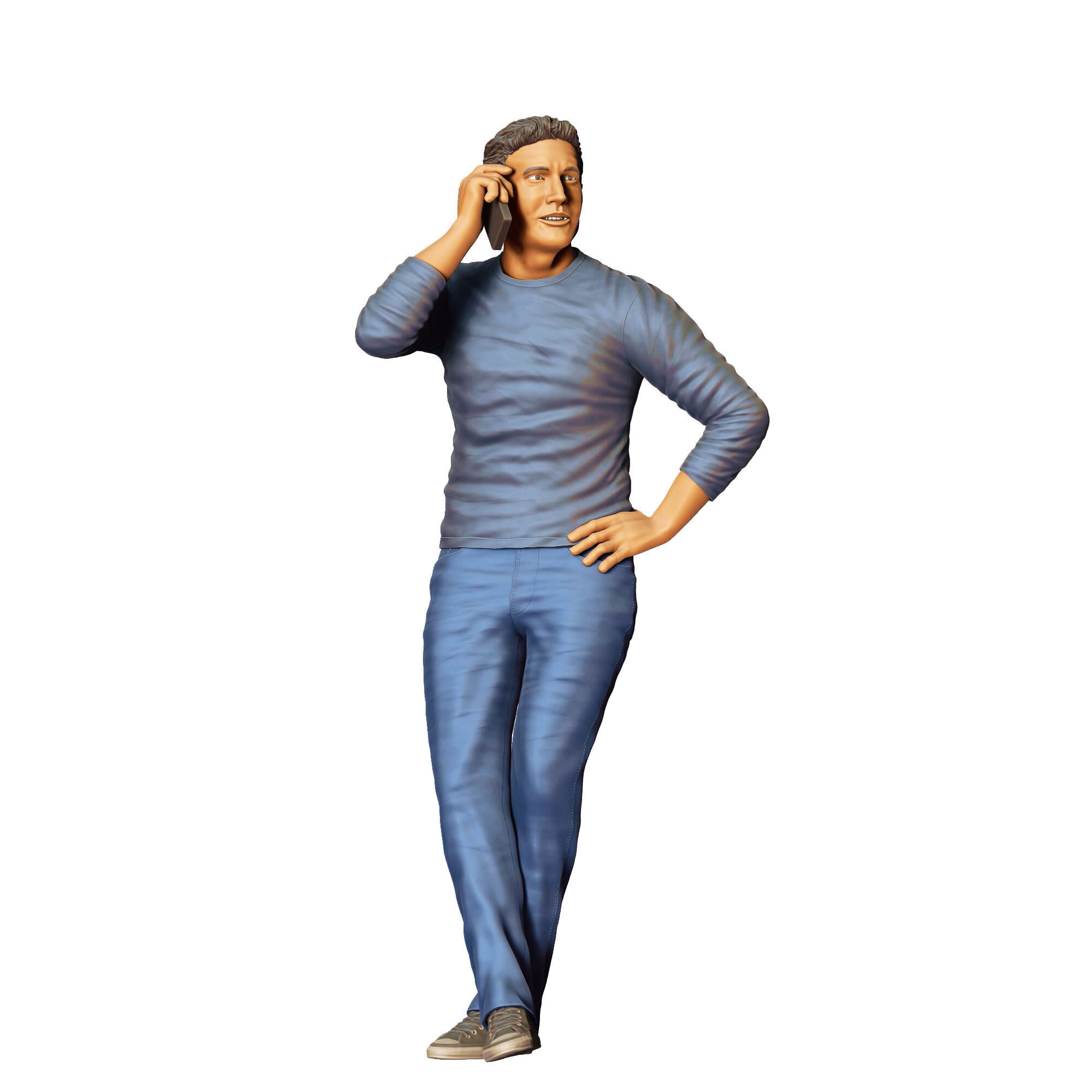 N4 a man leaning on a car 3D print model_23