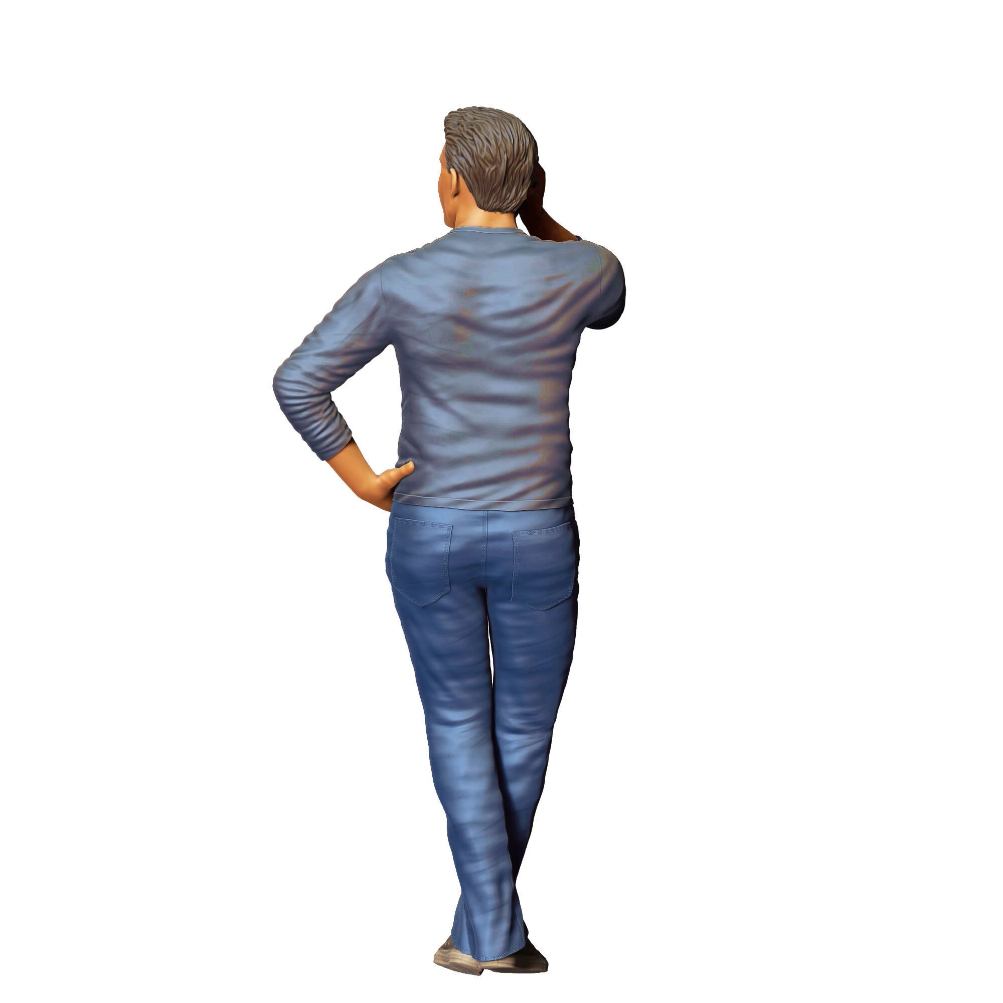 N4 a man leaning on a car 3D print model_12