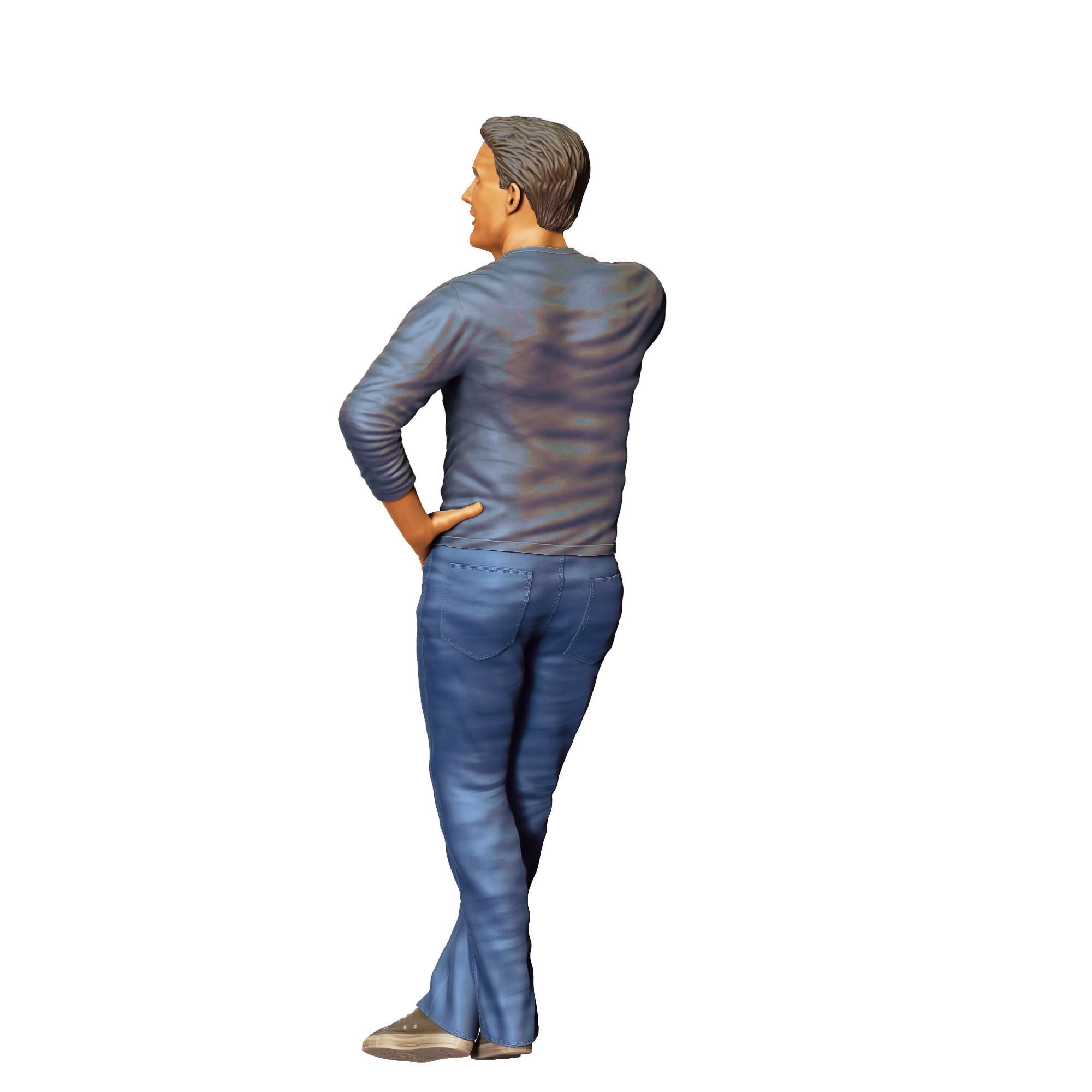 N4 a man leaning on a car 3D print model_14