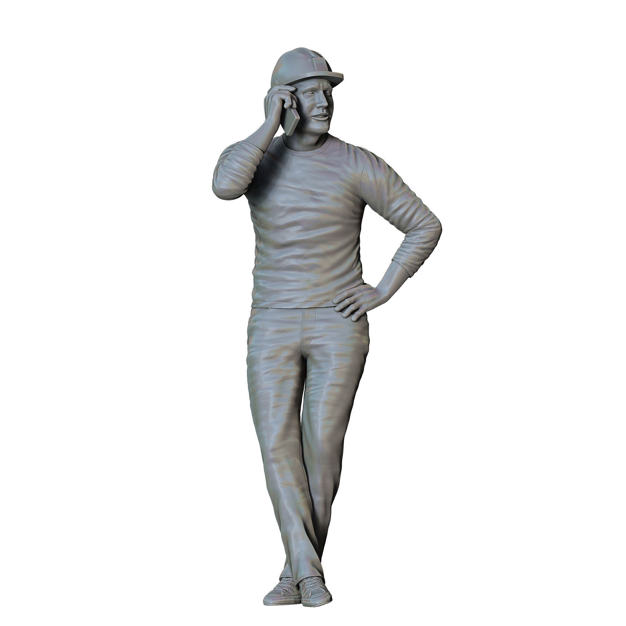 N4 a man leaning on a car 3D print model_26
