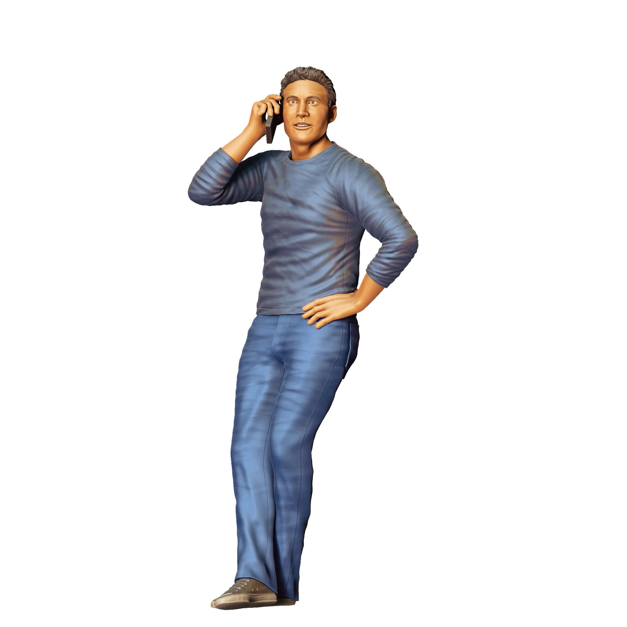 N4 a man leaning on a car 3D print model_21