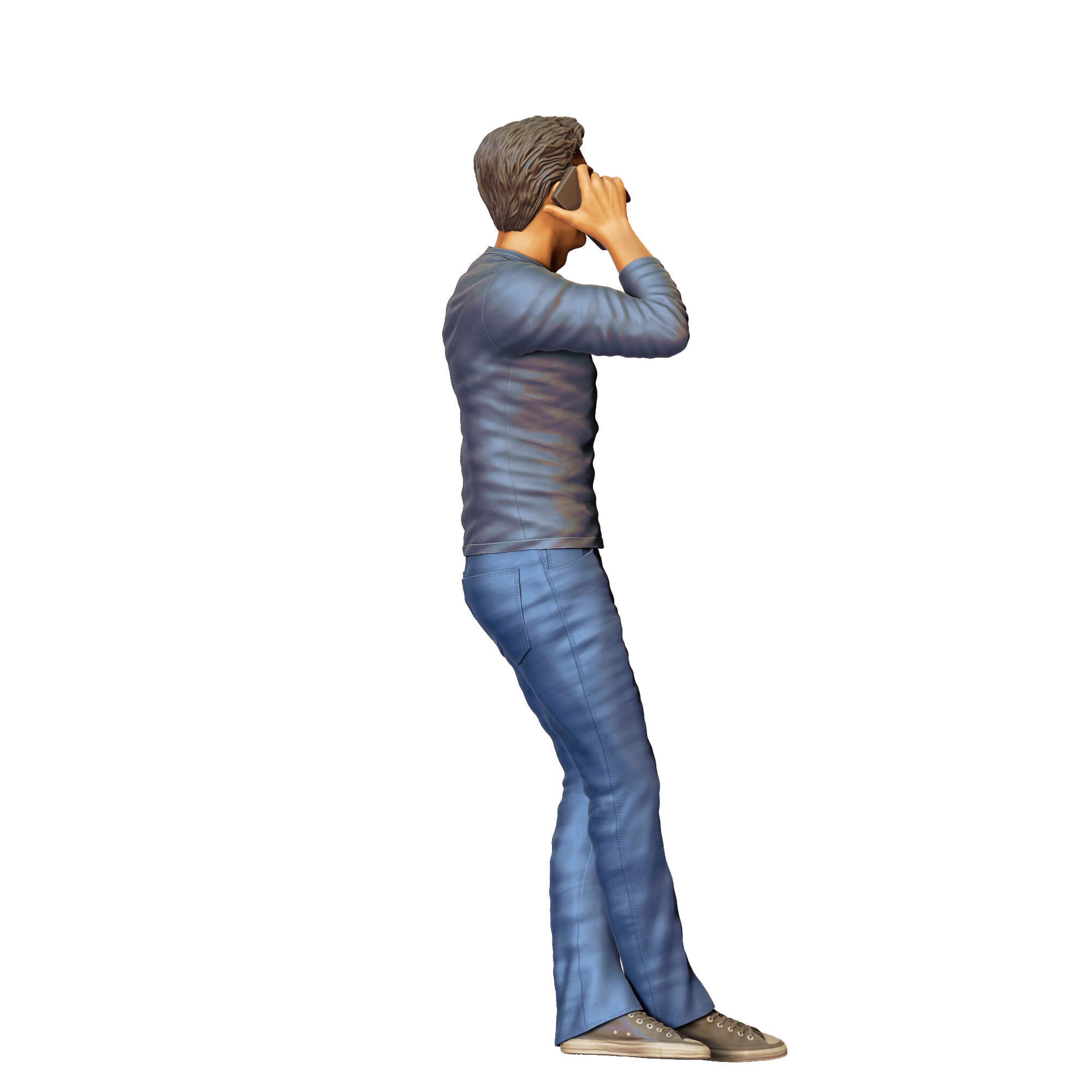 N4 a man leaning on a car 3D print model_6