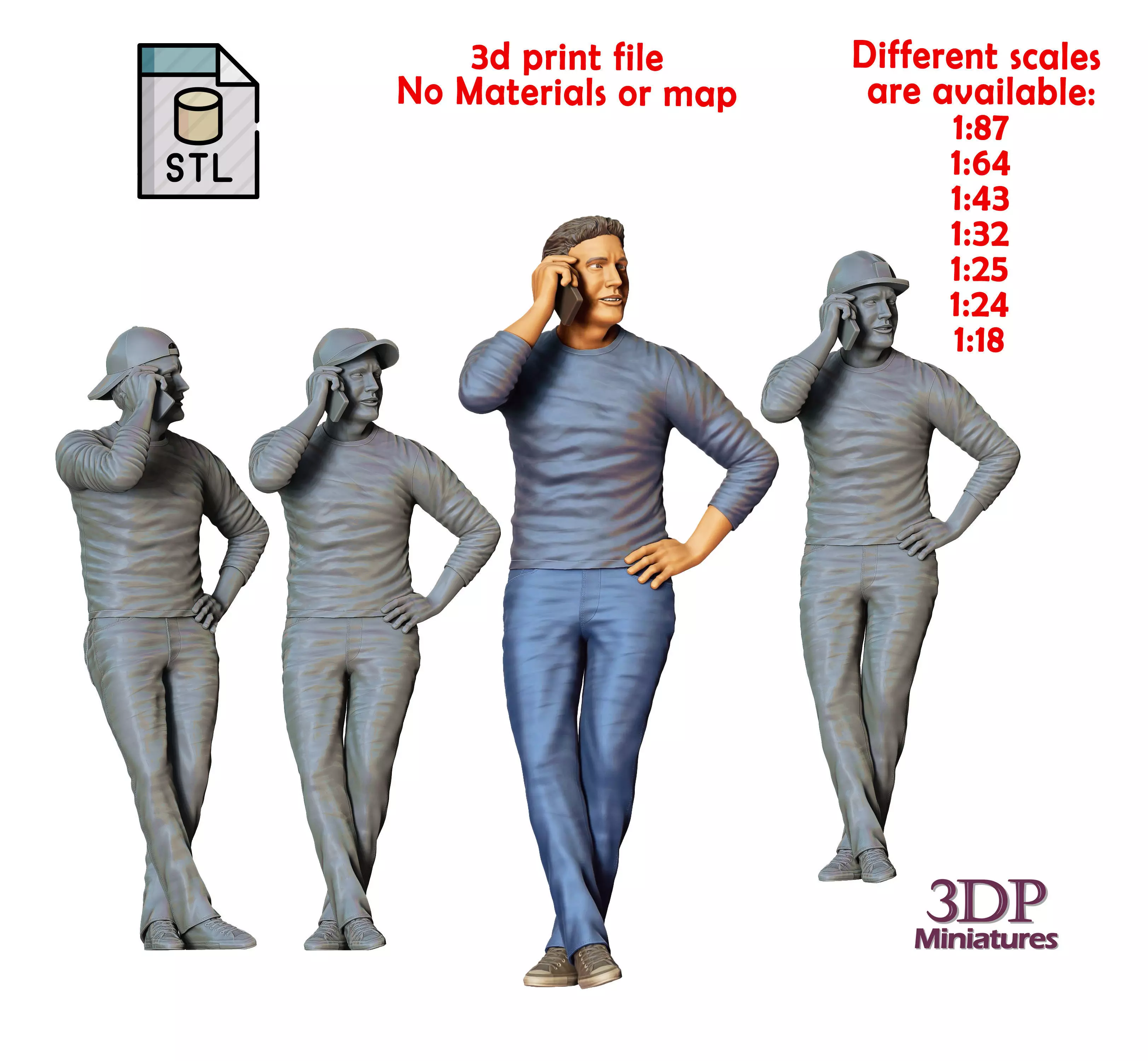 N4 a man leaning on a car 3D print model_0