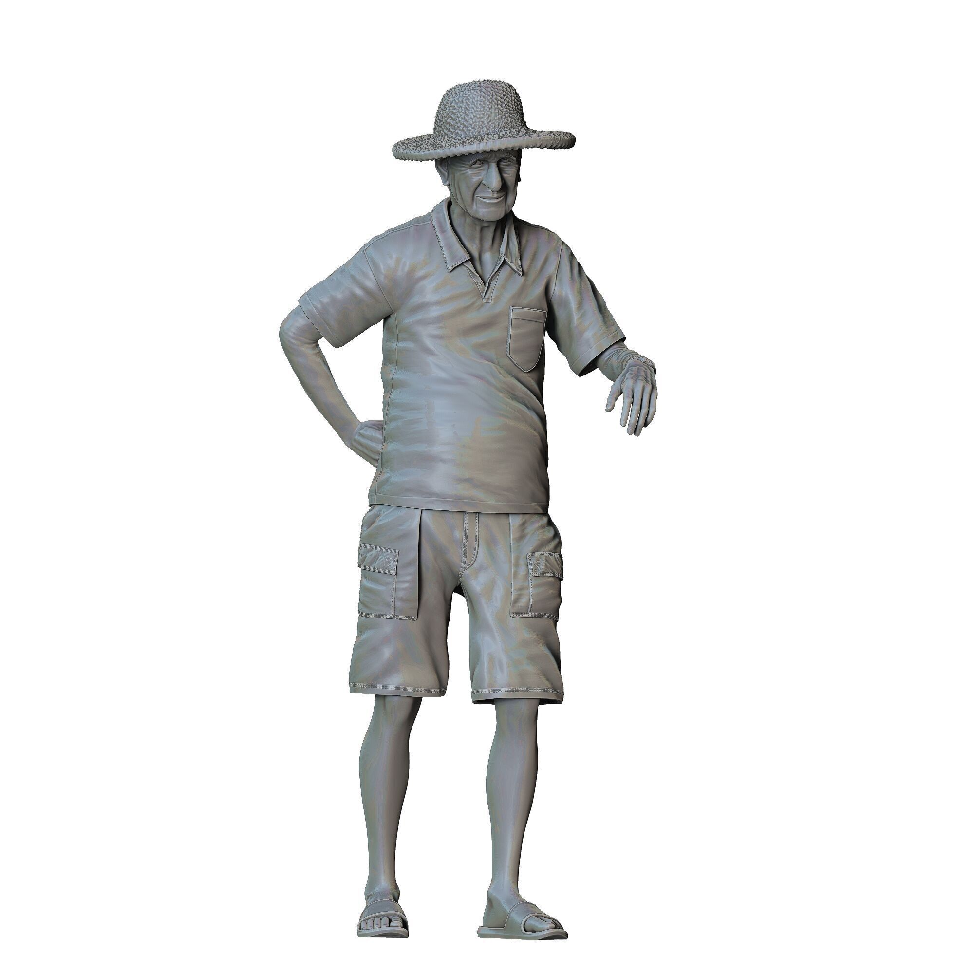 N5 a man leaning on a car 3D print model_24