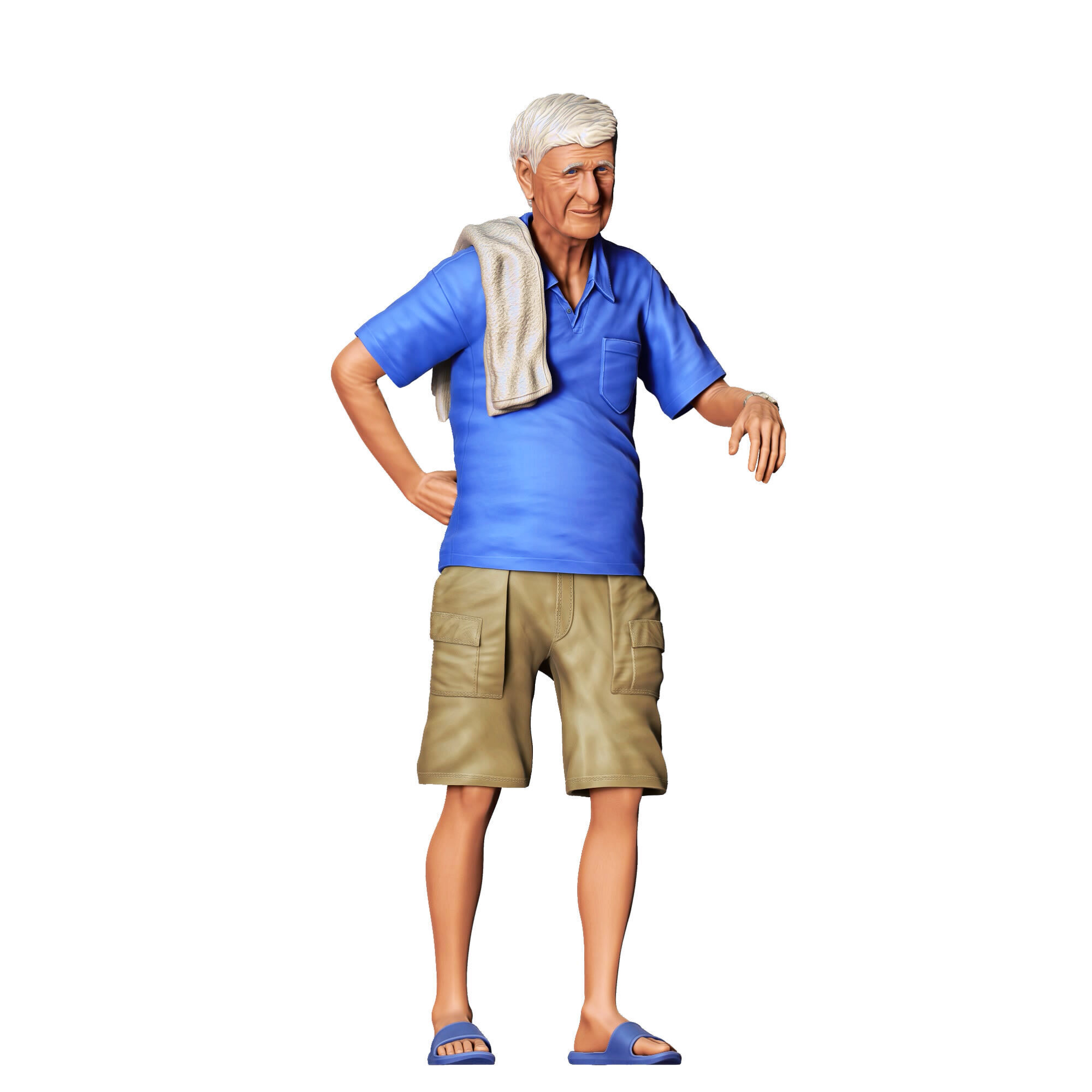 N5 a man leaning on a car 3D print model_2