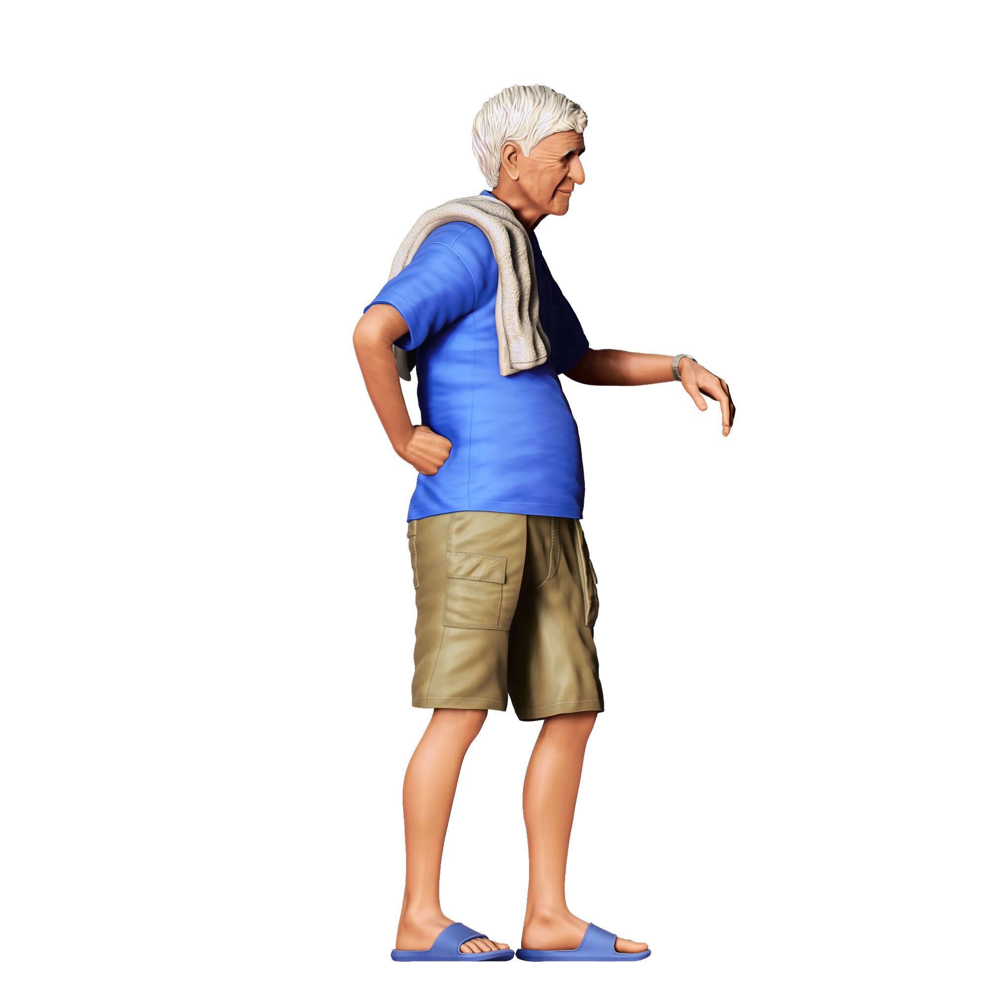 N5 a man leaning on a car 3D print model_5