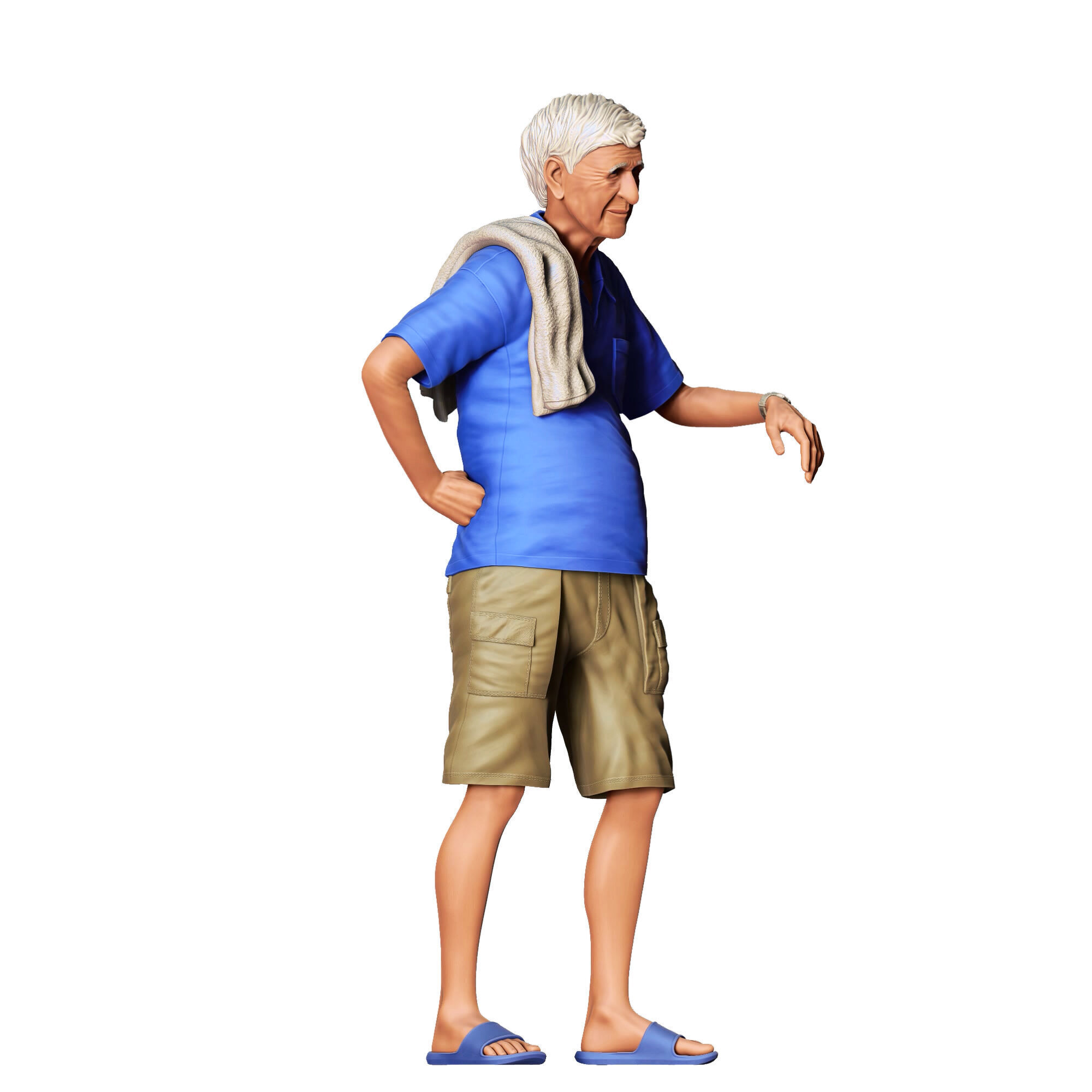 N5 a man leaning on a car 3D print model_4