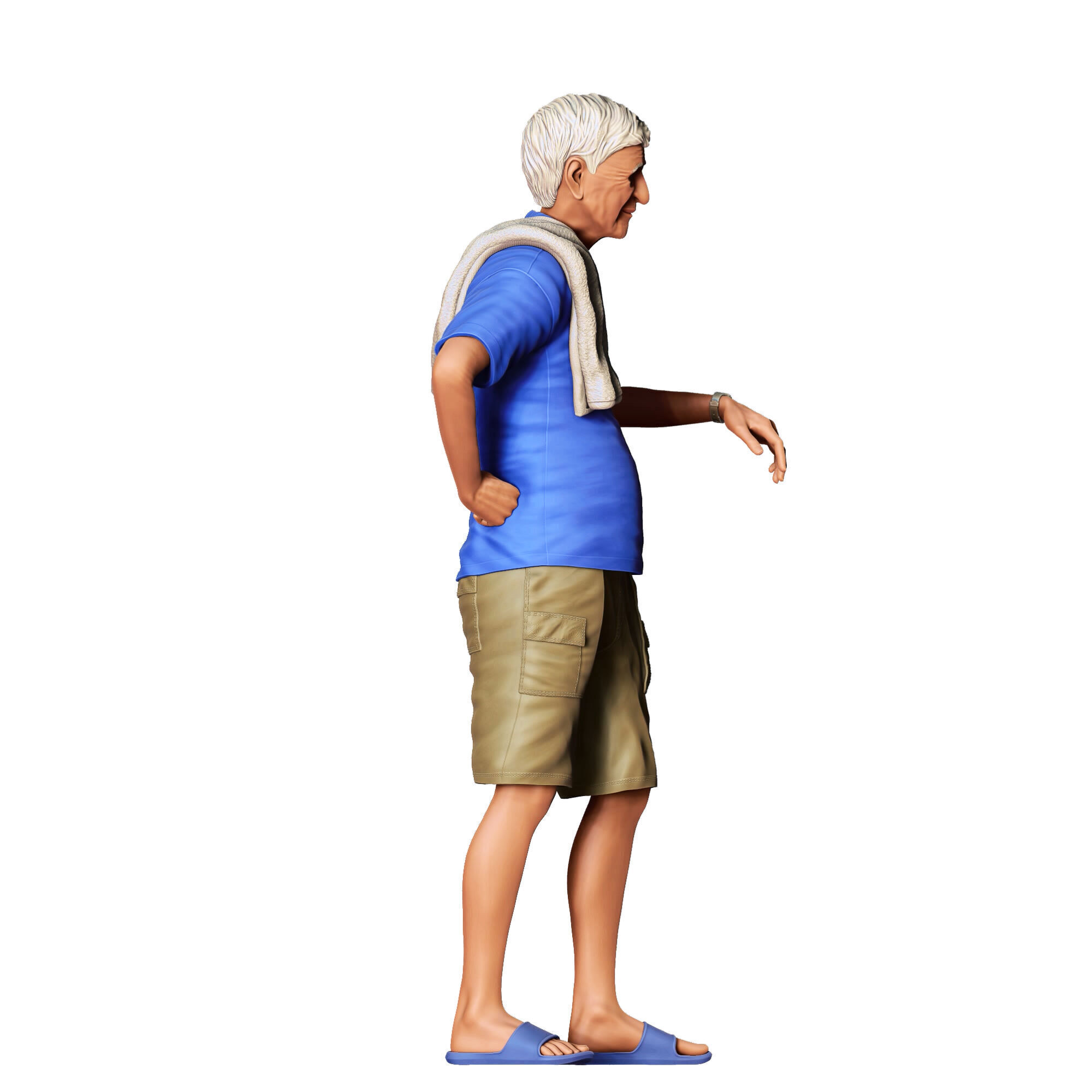 N5 a man leaning on a car 3D print model_6