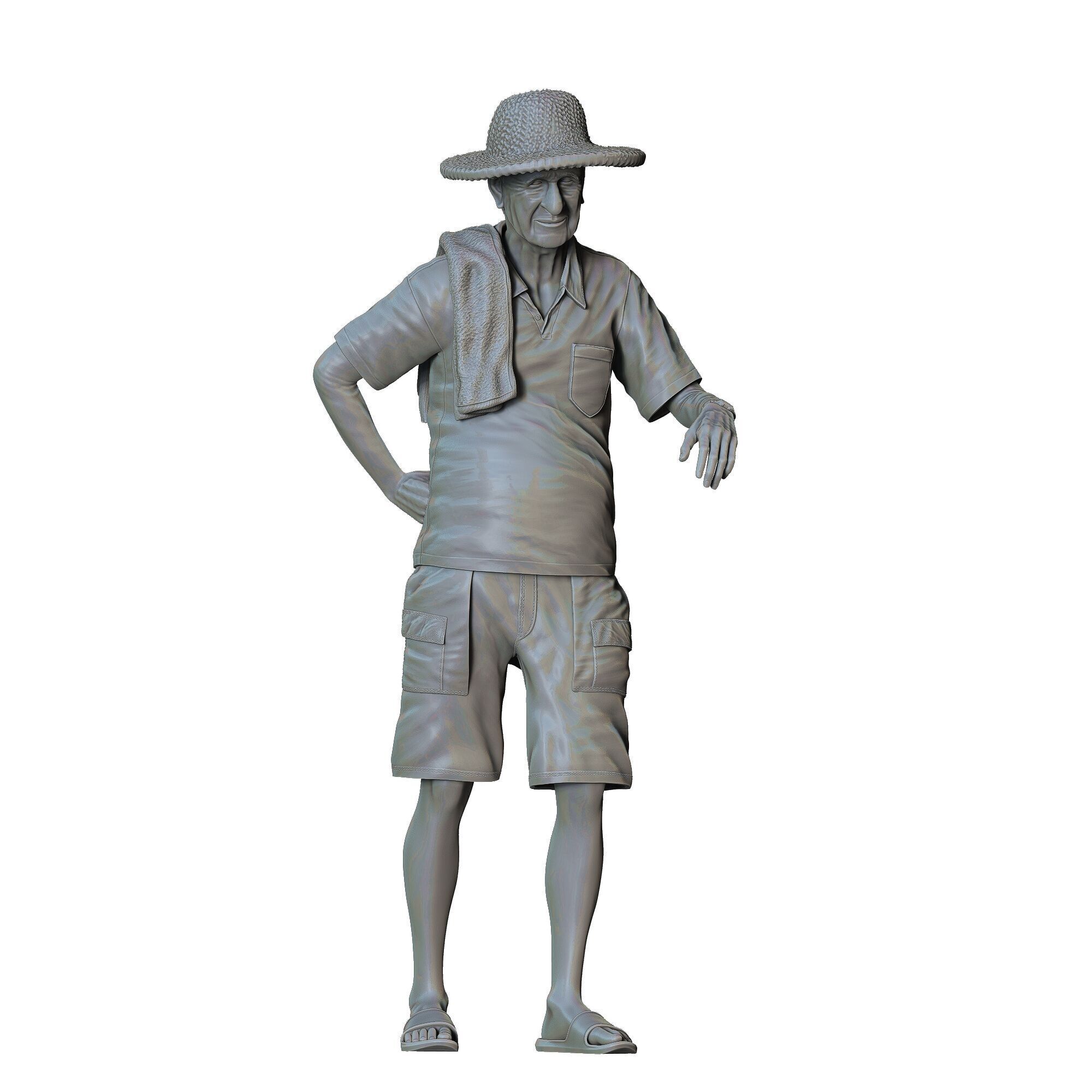 N5 a man leaning on a car 3D print model_25