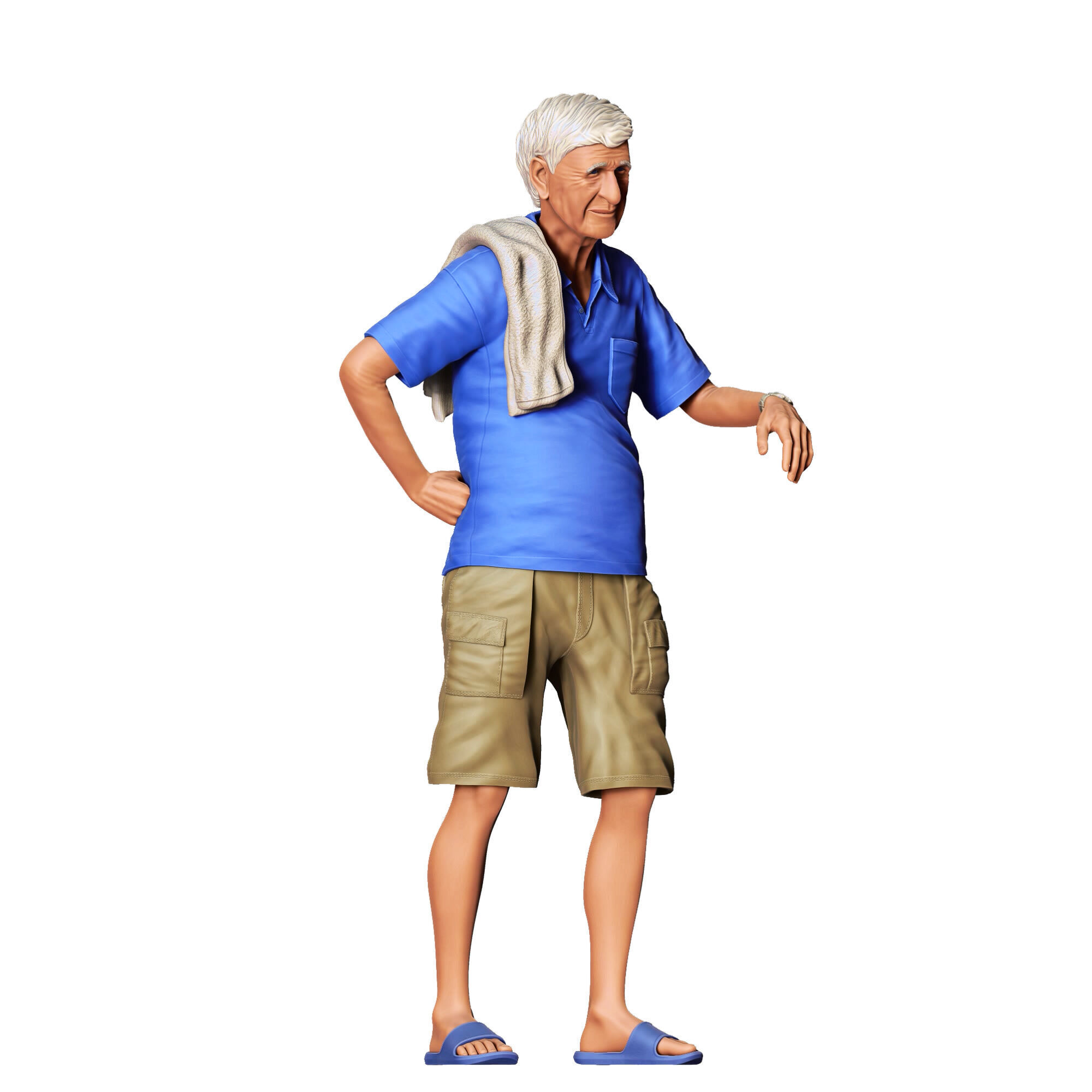 N5 a man leaning on a car 3D print model_3