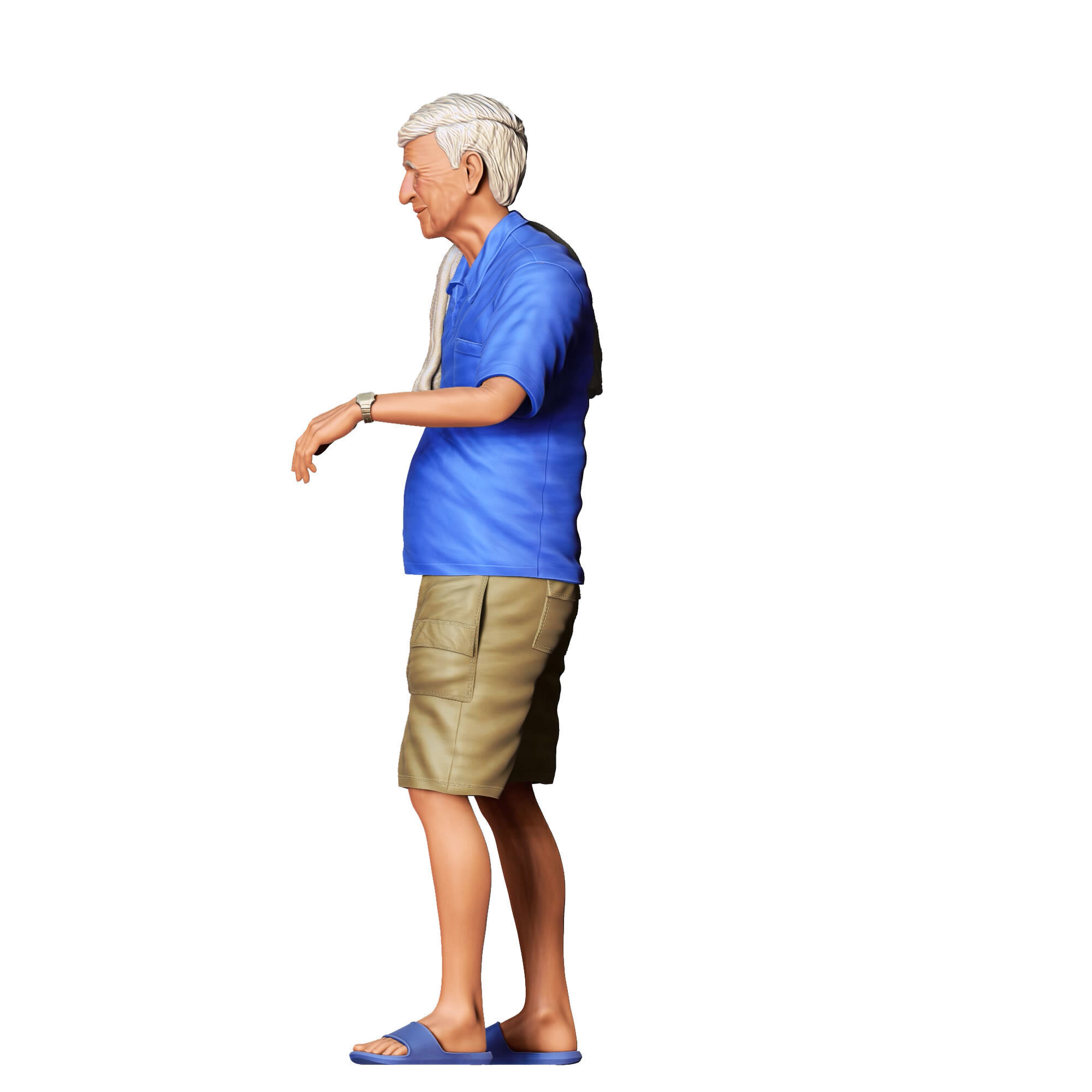 N5 a man leaning on a car 3D print model_19