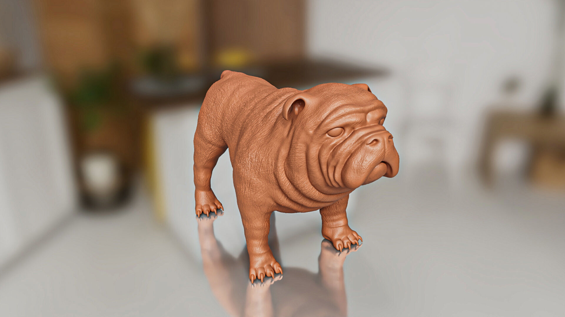 Cute but Realistic Bulldog Toy Model 3D print model_2