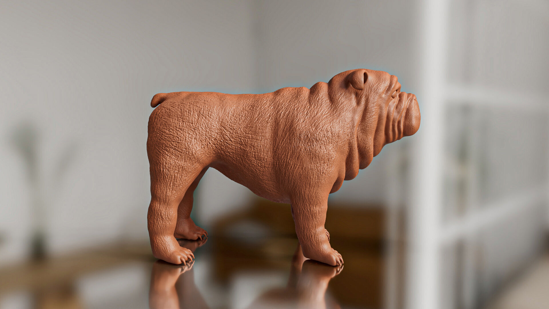 Cute but Realistic Bulldog Toy Model 3D print model_3