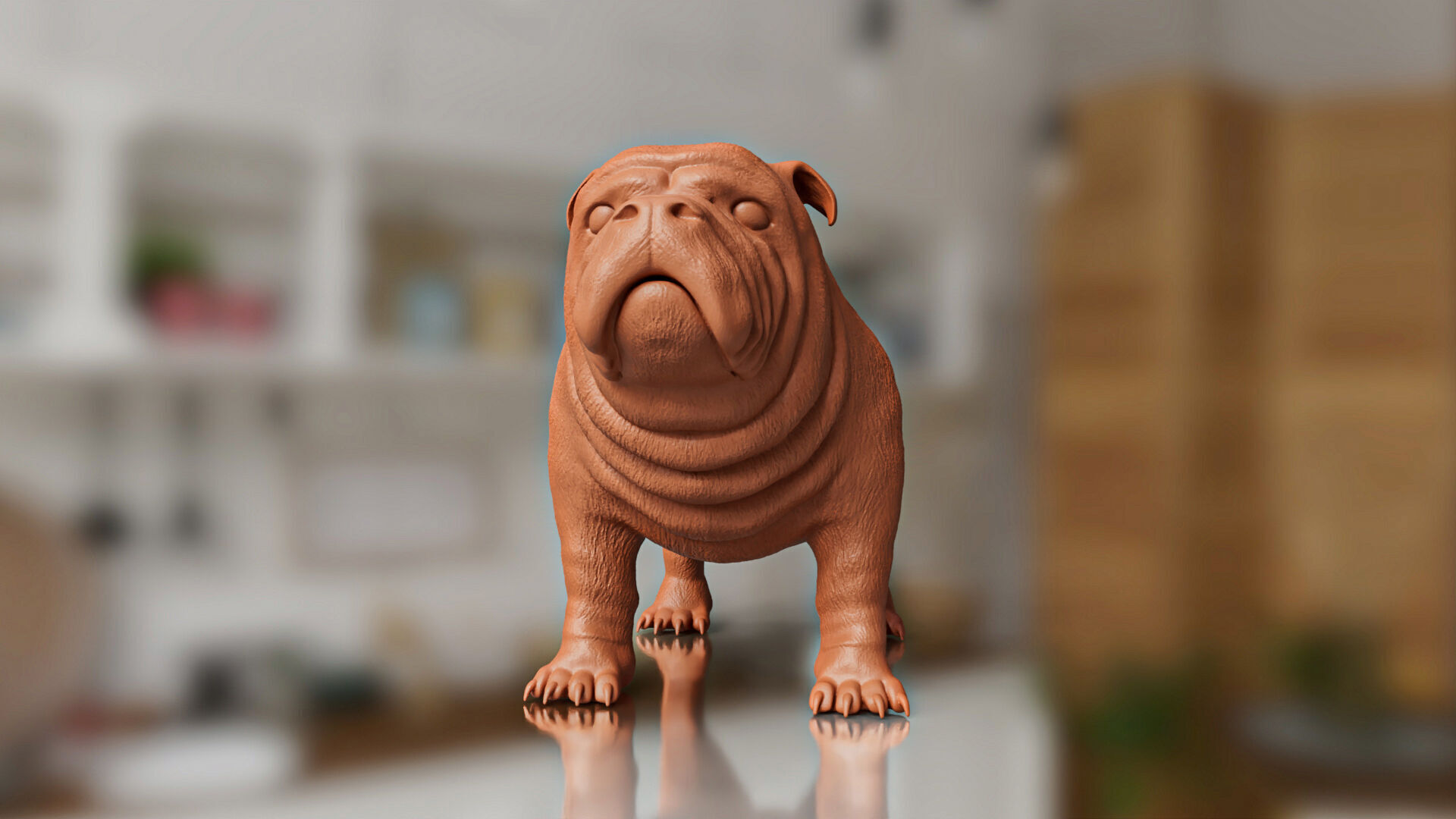 Cute but Realistic Bulldog Toy Model 3D print model_1