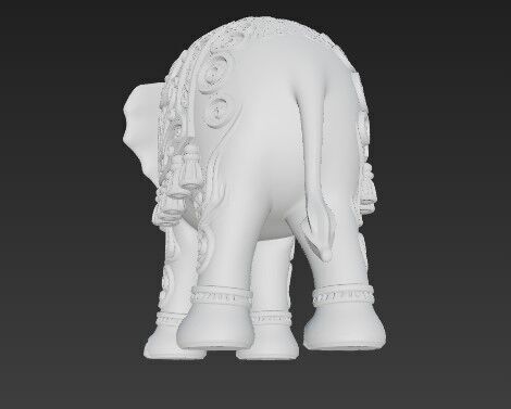 Highly Ornate Indian Style Elephant Statue 3D print model_17