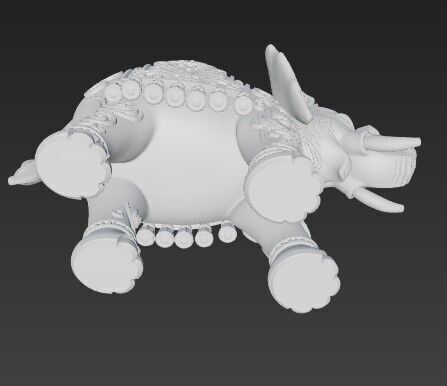 Highly Ornate Indian Style Elephant Statue 3D print model_6