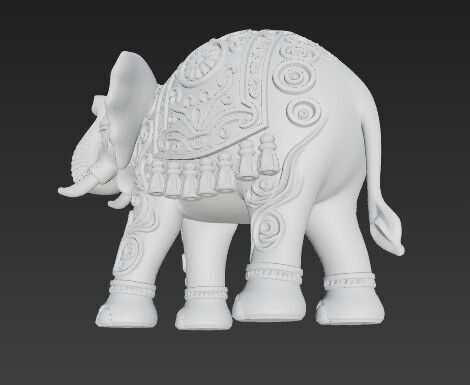 Highly Ornate Indian Style Elephant Statue 3D print model_16