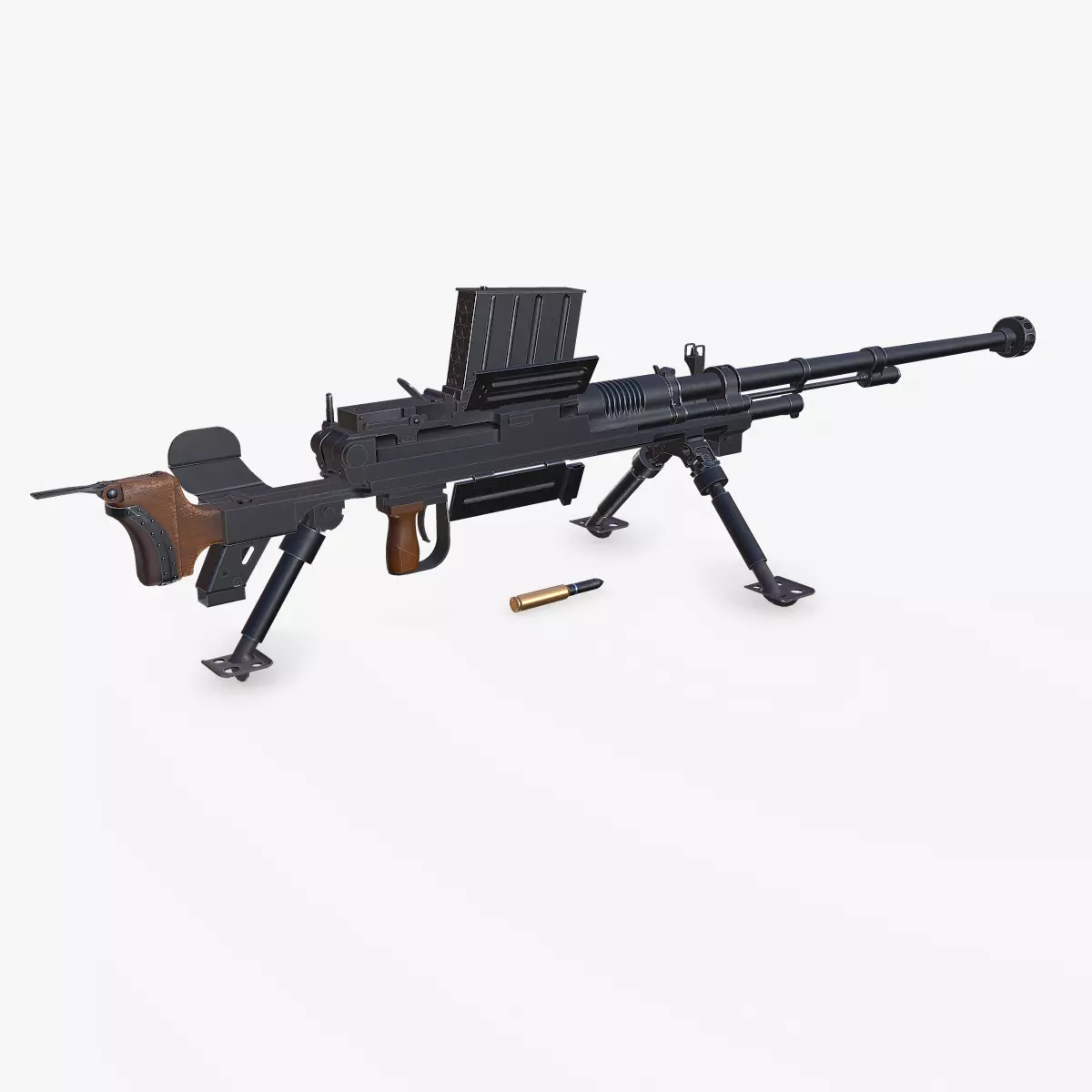 Type 97 Japanese Anti-Tank Rifle Low-Poly PBR Low-poly 3D model