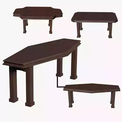 Deco Tables Wood Style NovaOneLine Lot 1 N4-6 Group 02- Low 3D model