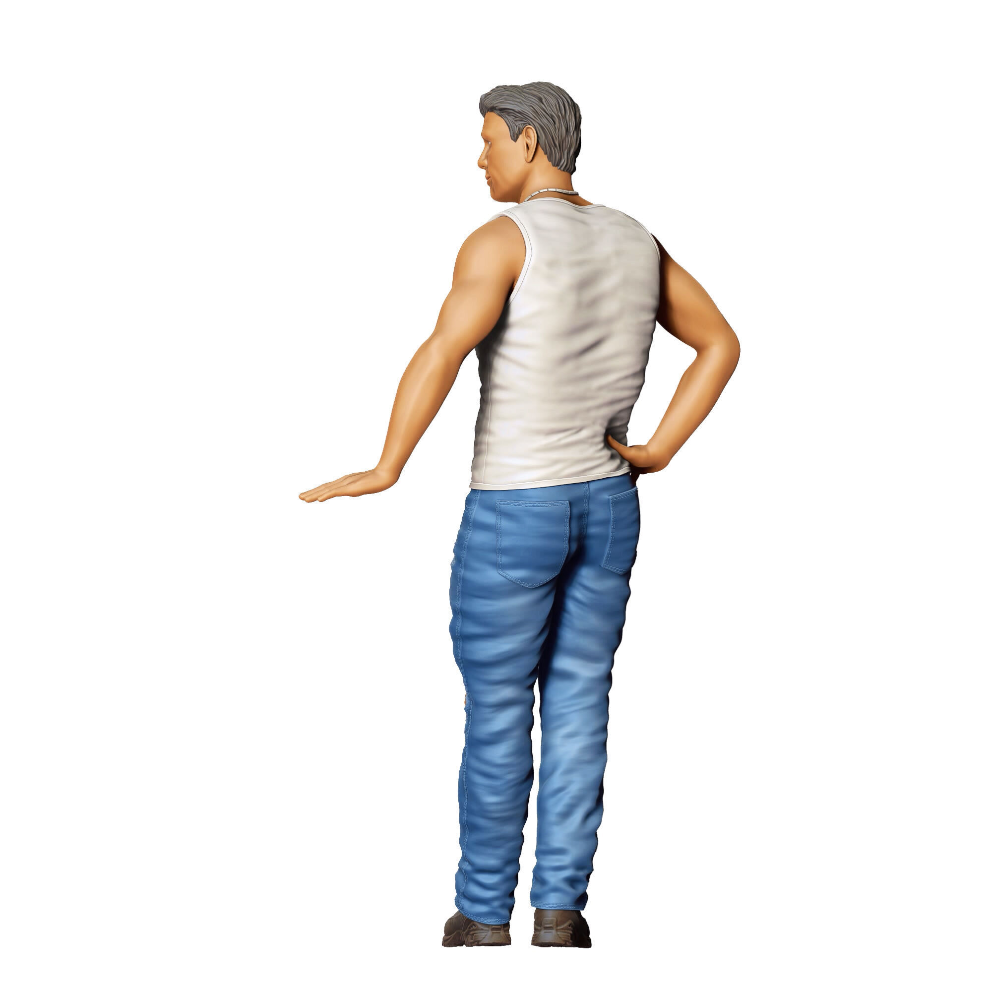 N6 a man leaning on a car 3D print model_17