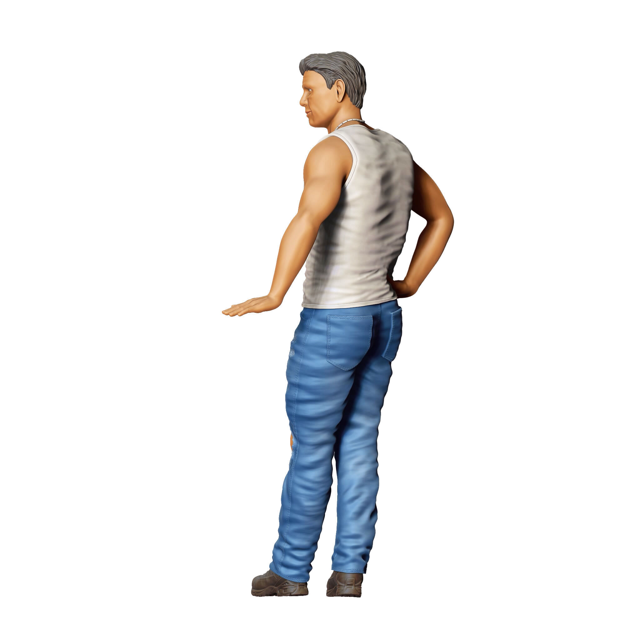 N6 a man leaning on a car 3D print model_18