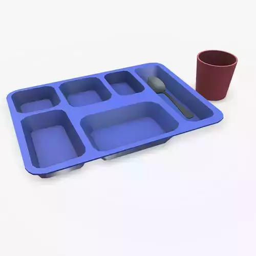 Prison Plastic Food Tray Low-poly PBR