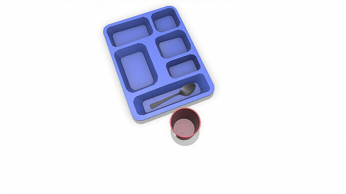 Prison Plastic Food Tray Low-poly PBR Low-poly 3D model 3