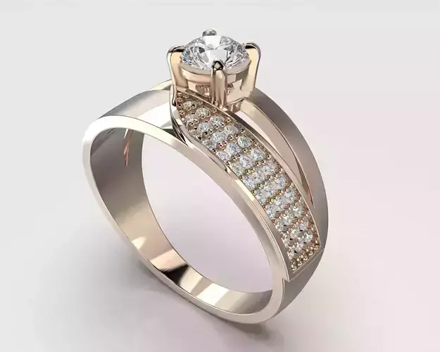 Printable jewelry ring with stone 5mm 05ct- STL ready to print