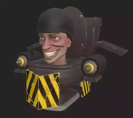 Soldier Toilet Skibidi Toilet Series 3D Model and Animations Low-poly 3D model