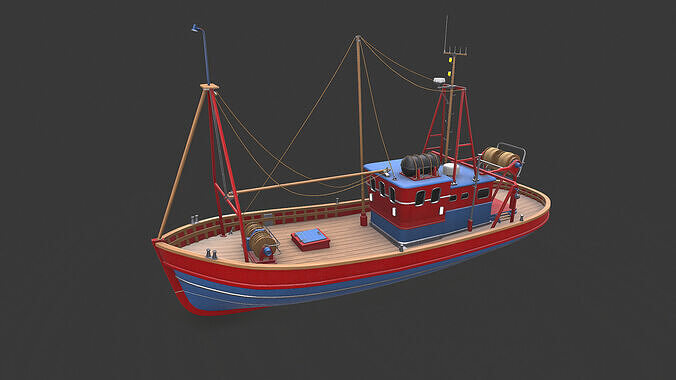 Fishing Boat 06 Low-poly PBR Low-poly 3D model