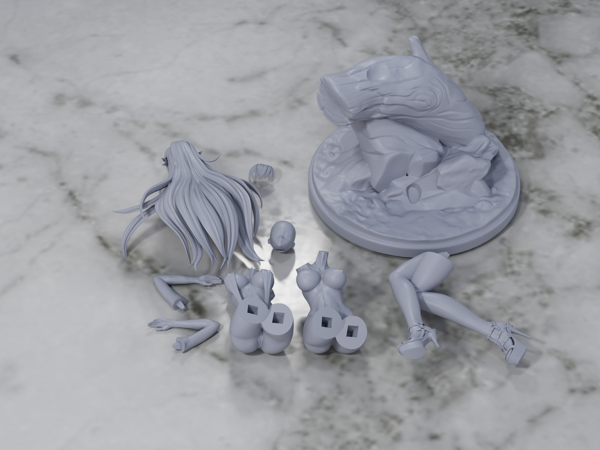 Rias Gremory Slingshot Figure by OFF 3D print model_5