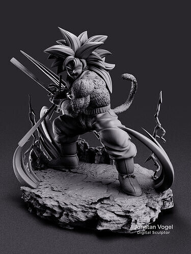 Goku SSJ4 Statue STL -  Dragon Ball Collectible 3D Print