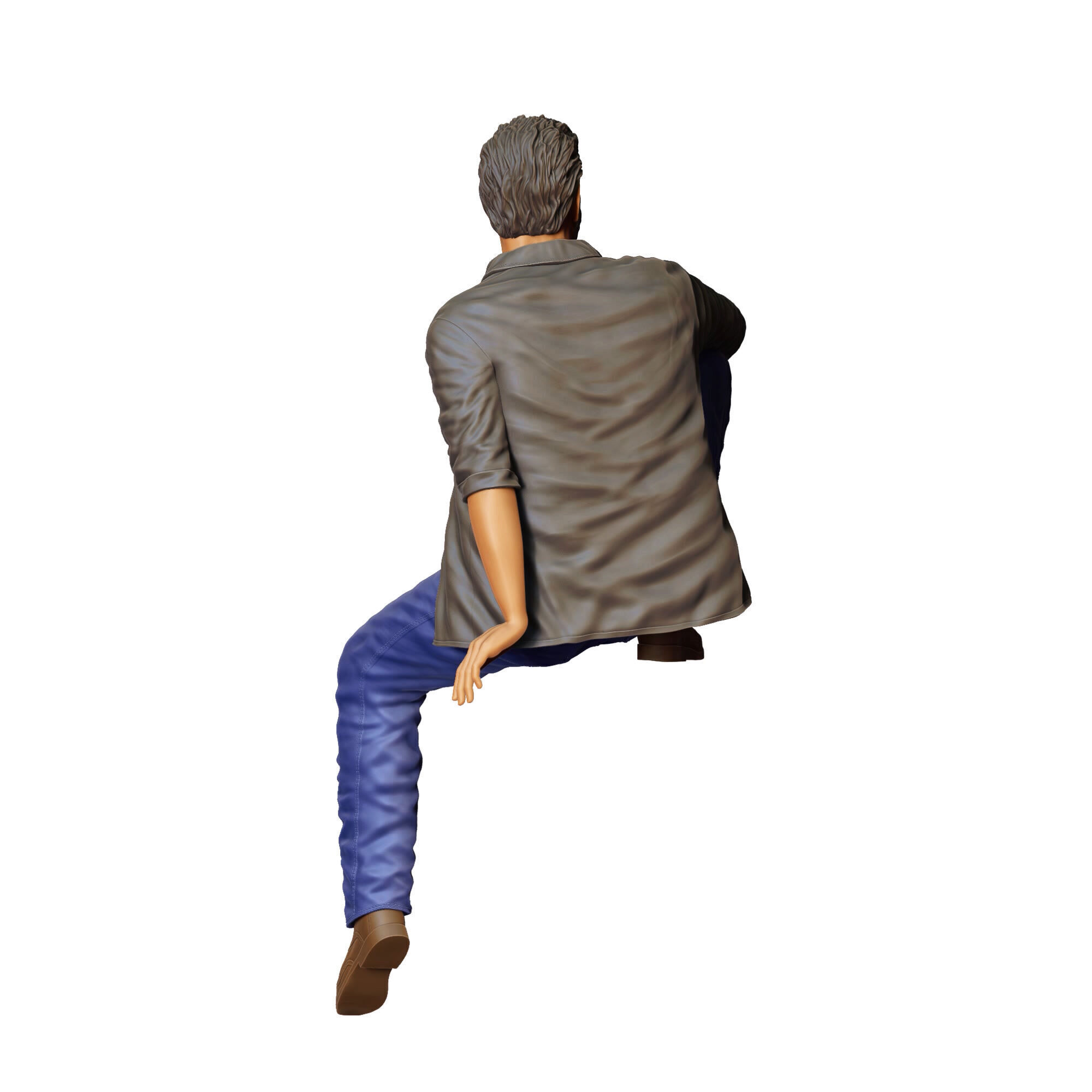 N7 a man sitting on a car 3D print model_12