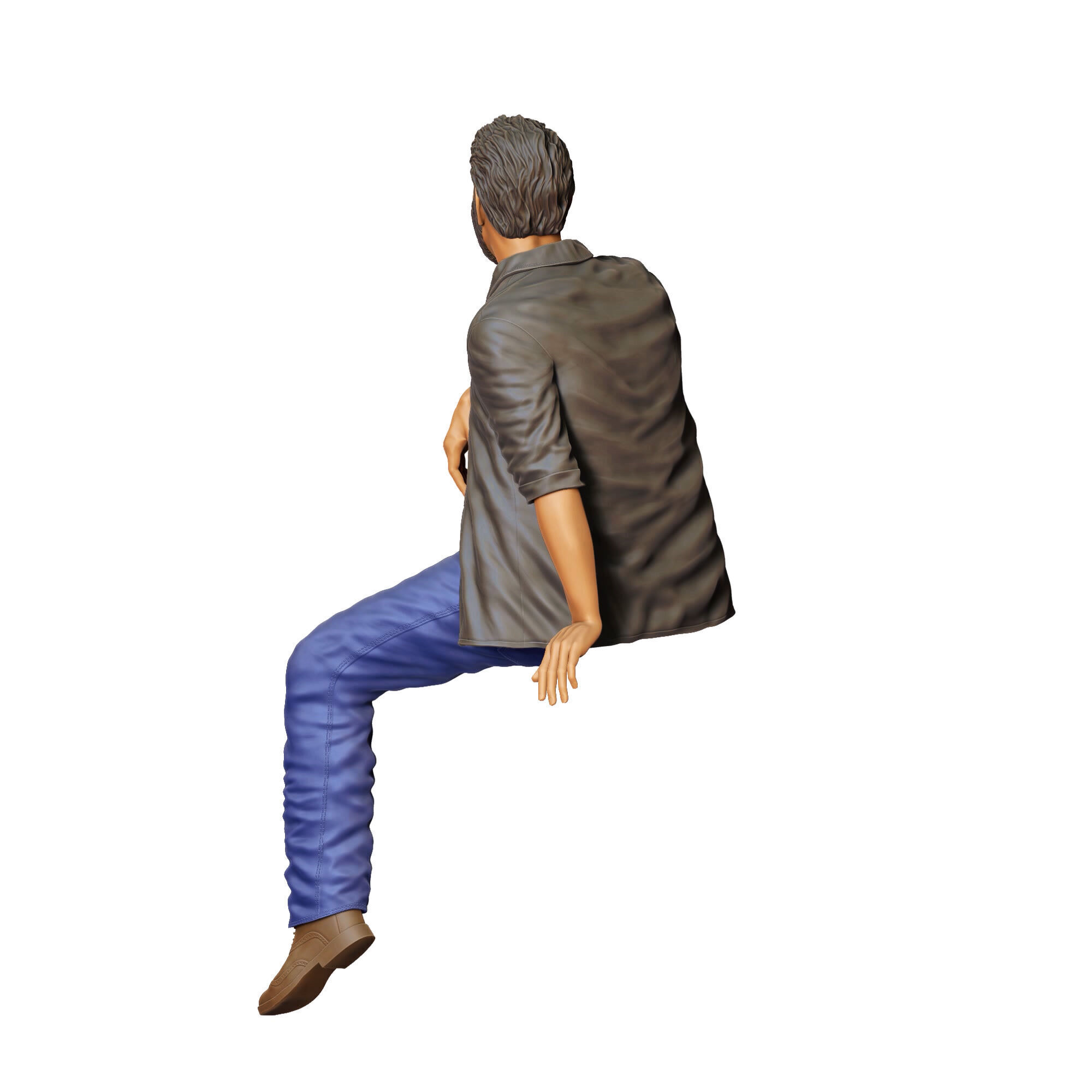 N7 a man sitting on a car 3D print model_14