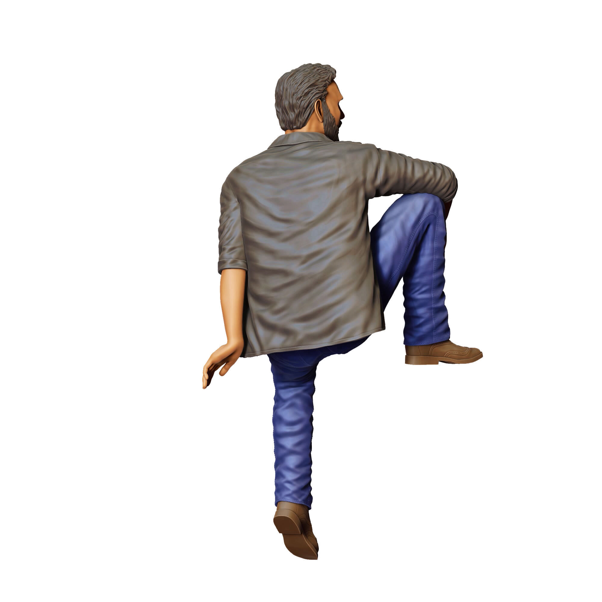 N7 a man sitting on a car 3D print model_9