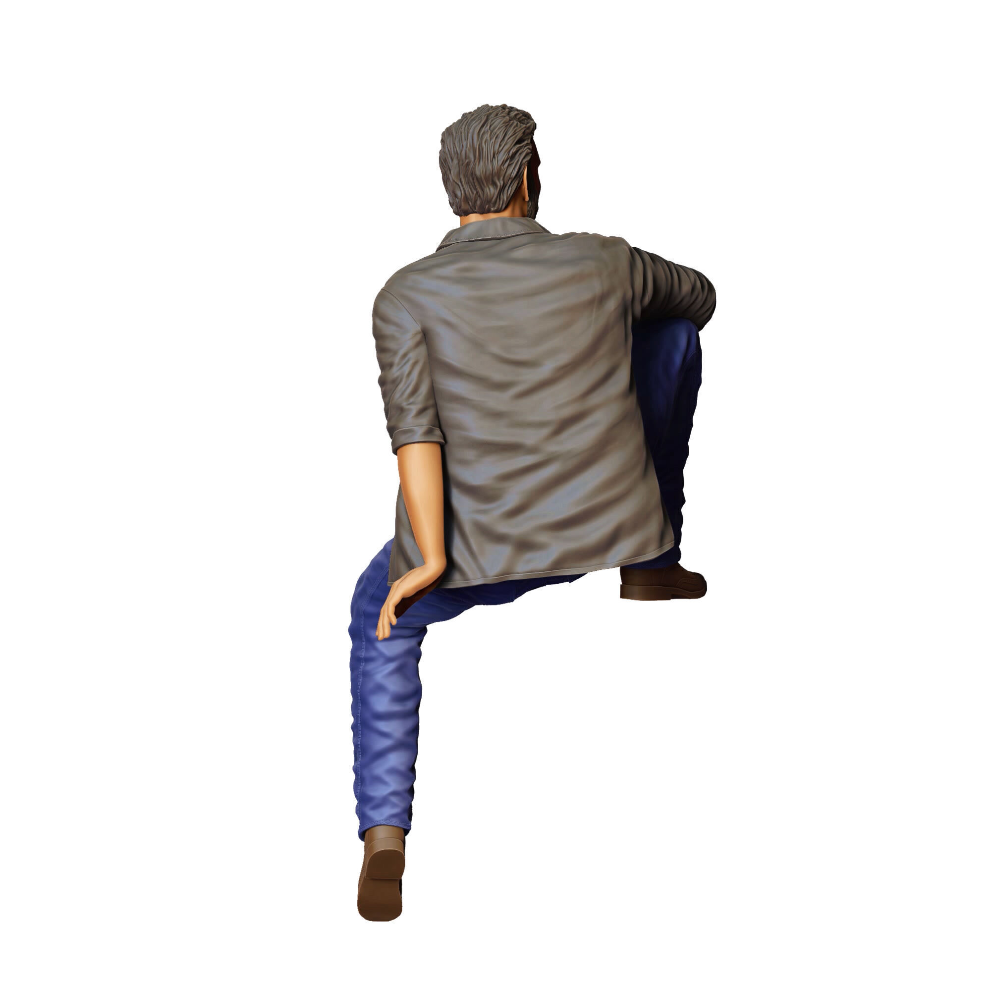 N7 a man sitting on a car 3D print model_11