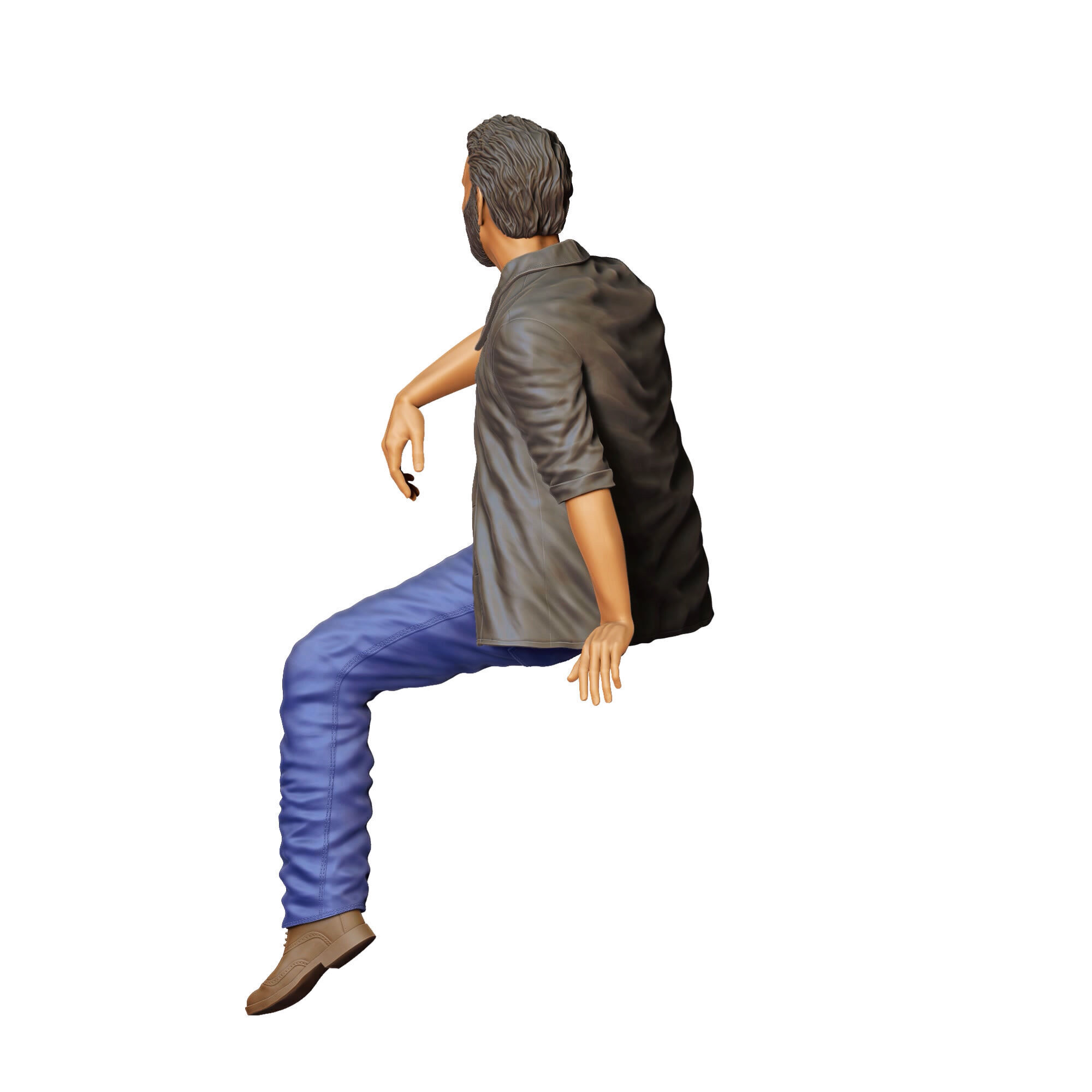 N7 a man sitting on a car 3D print model_15