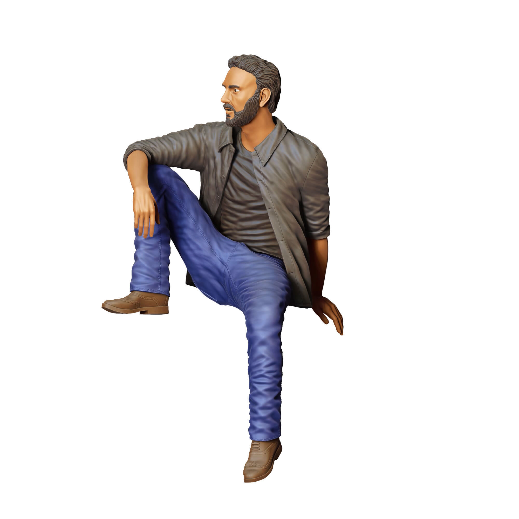 N7 a man sitting on a car 3D print model_21