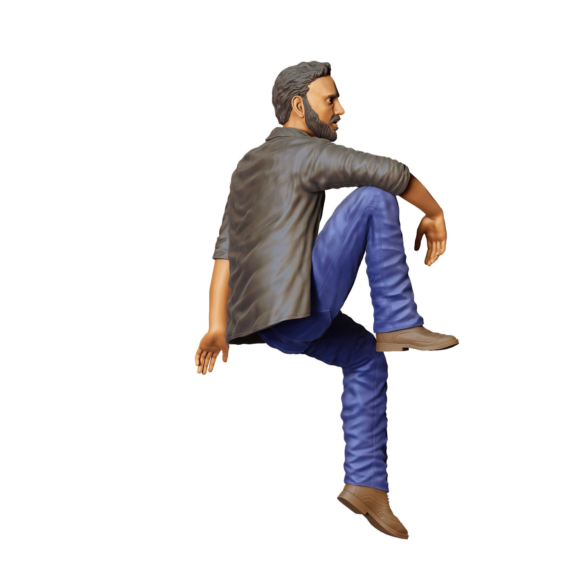 N7 a man sitting on a car 3D print model_6