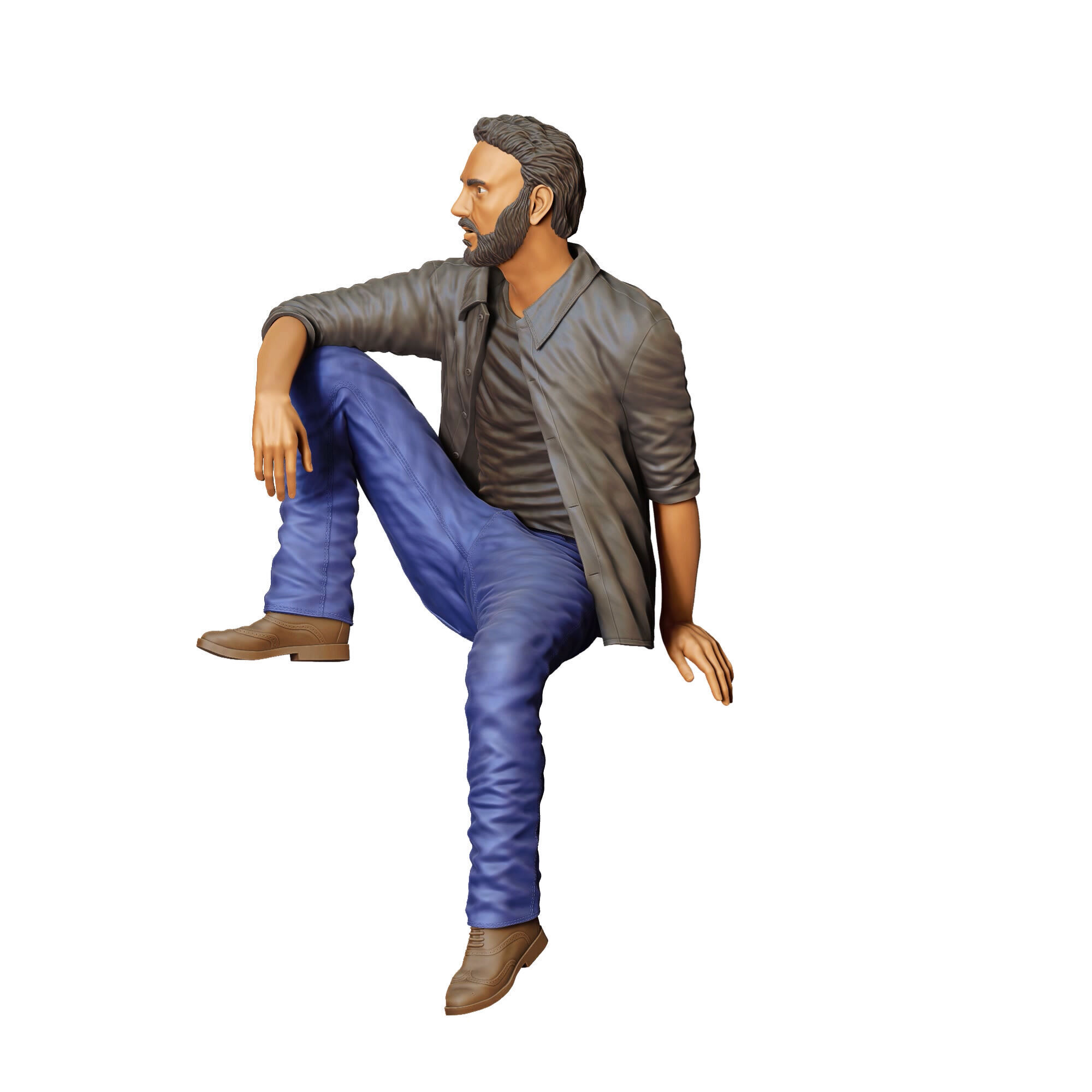 N7 a man sitting on a car 3D print model_20