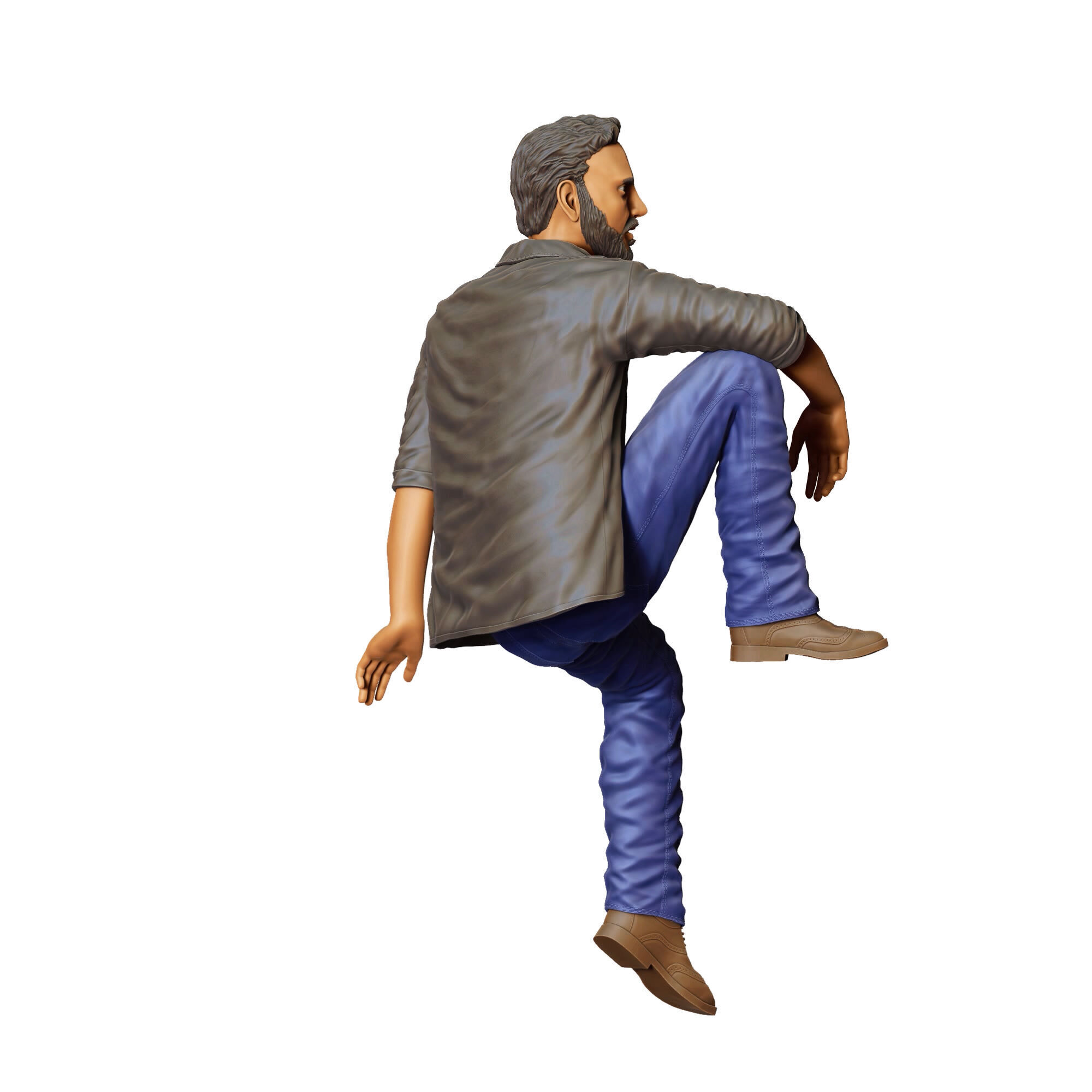 N7 a man sitting on a car 3D print model_7