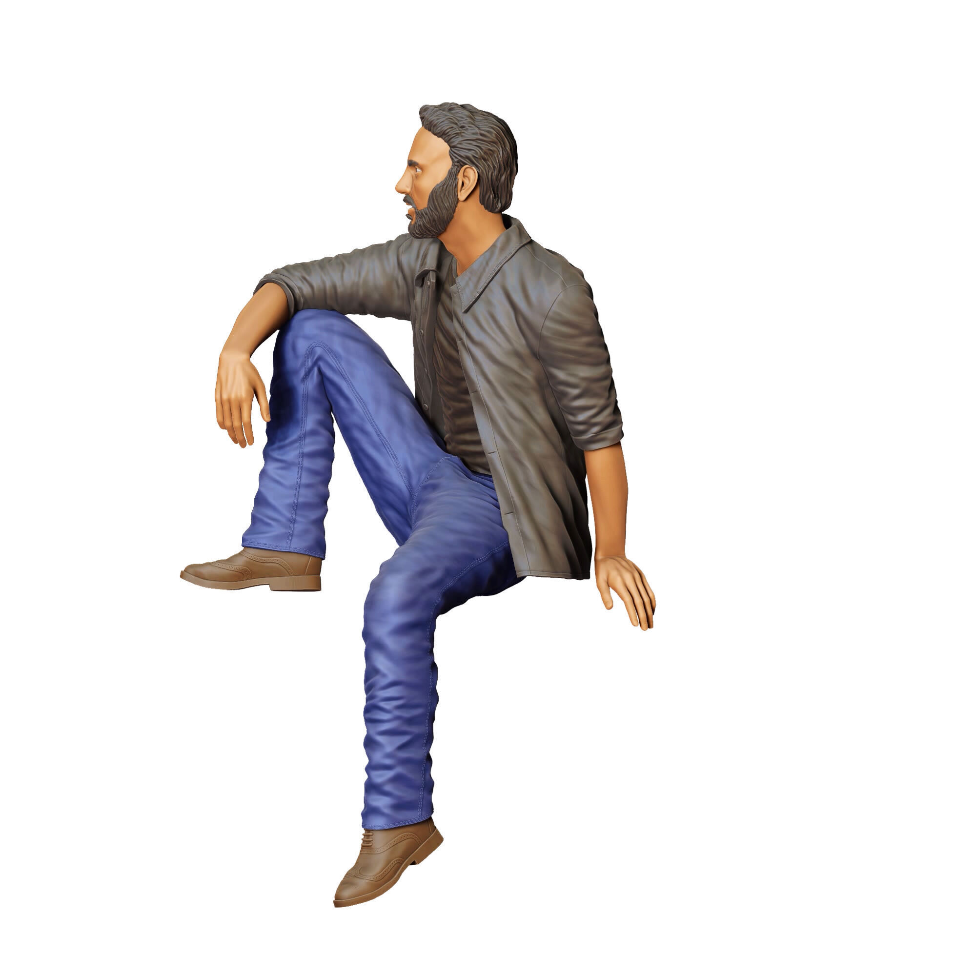 N7 a man sitting on a car 3D print model_19