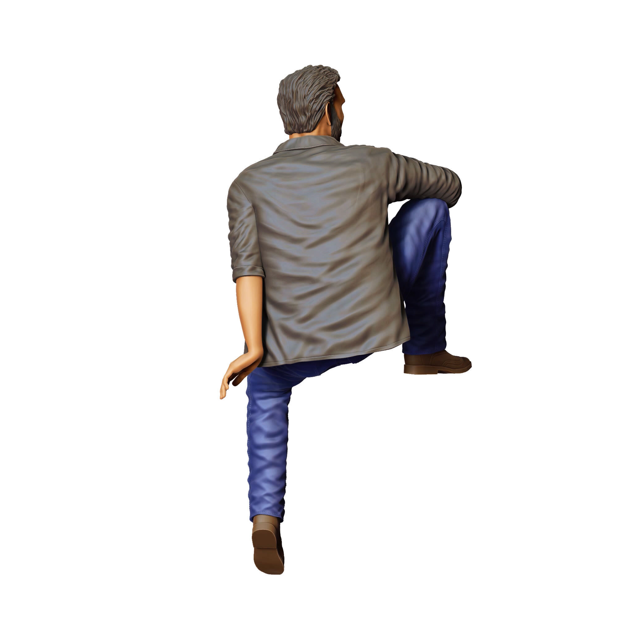 N7 a man sitting on a car 3D print model_10